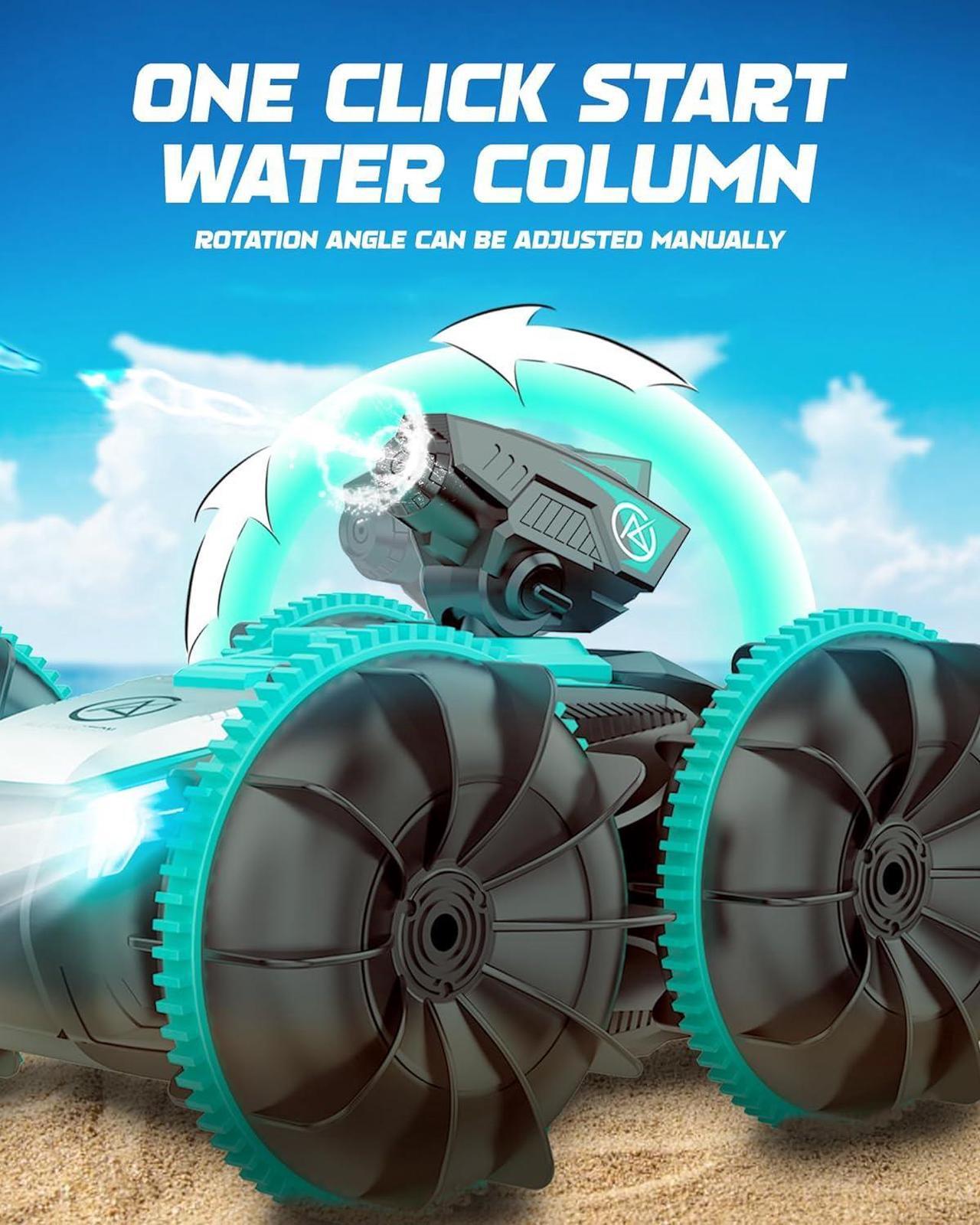 Alt view image 4 of 7 - Remote-Control Car RC Boat for Pool: Amphibious Car Toys with Water Gun for Kids ages 6 7 8-12 Adults  2.4 GHz Waterproof RC Monster Truck Stunt Car Vehicle  All Terrain Beach Car Toy for Gifts