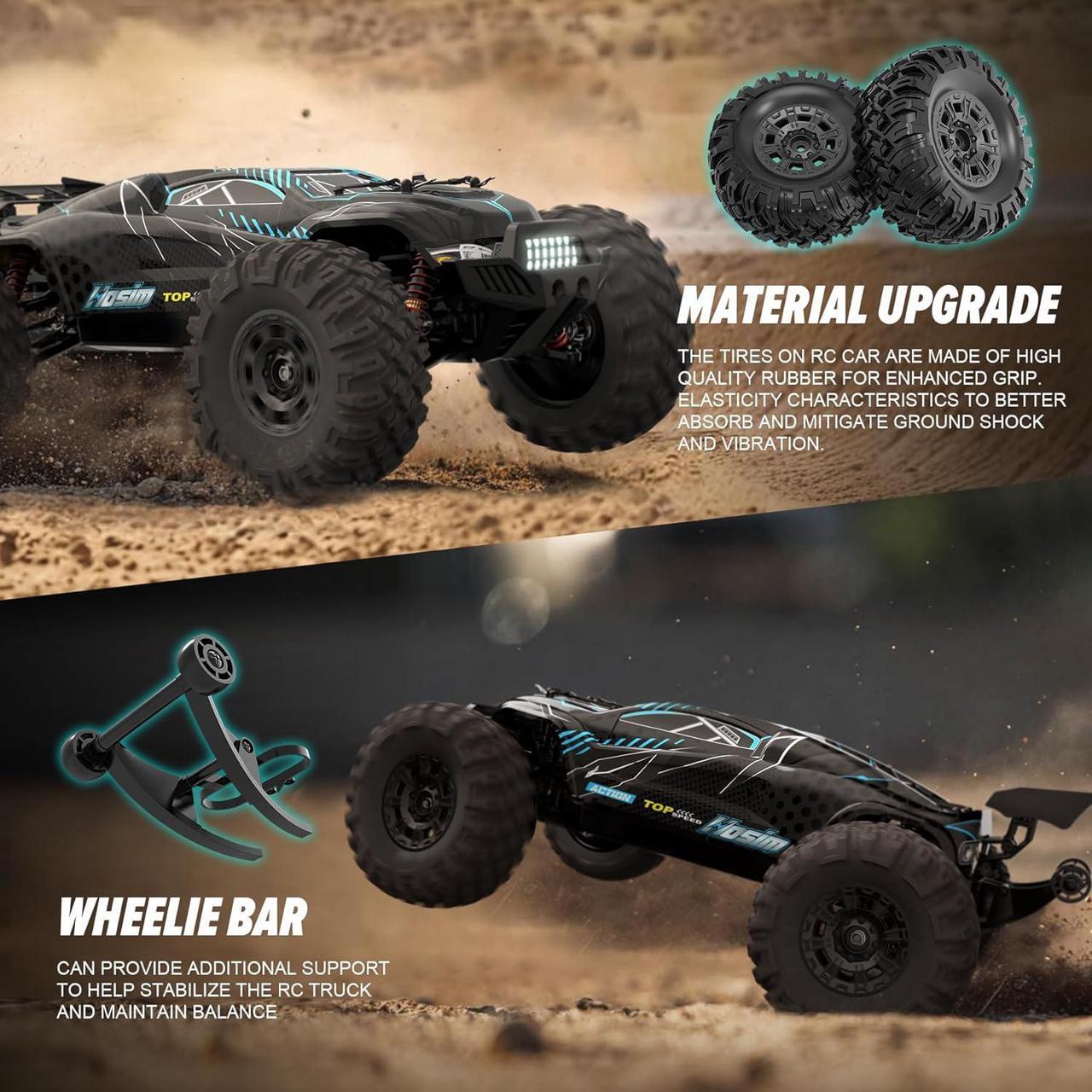 Alt view image 5 of 6 - Hosim 1:10 Brushless RC Cars for Adults, 68+KMH Remote Control Car Fast, 4WD All Terrain Rc Trucks Off Road Waterproof Hobby Grade Large Racing Buggy Toy Gift Monster Trucks-Upgradeable to 3S Battery
