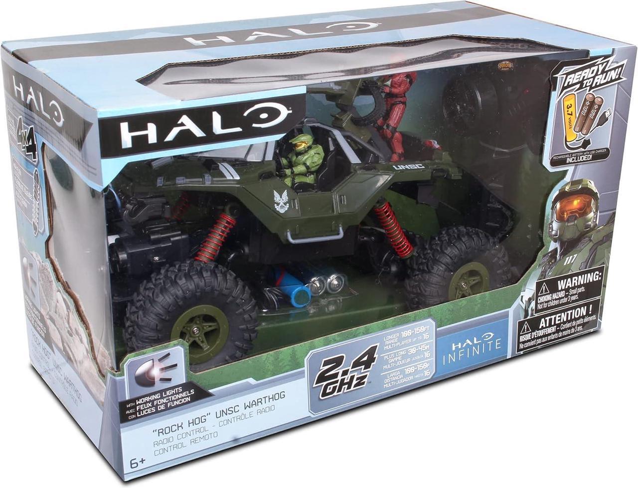 Main image of NKOK Halo Infinite RC: UNSC Warthog Rock Hog - Rock Climber, Master Chief & Spartan, 2.4 GHz Radio Control Vehicle
