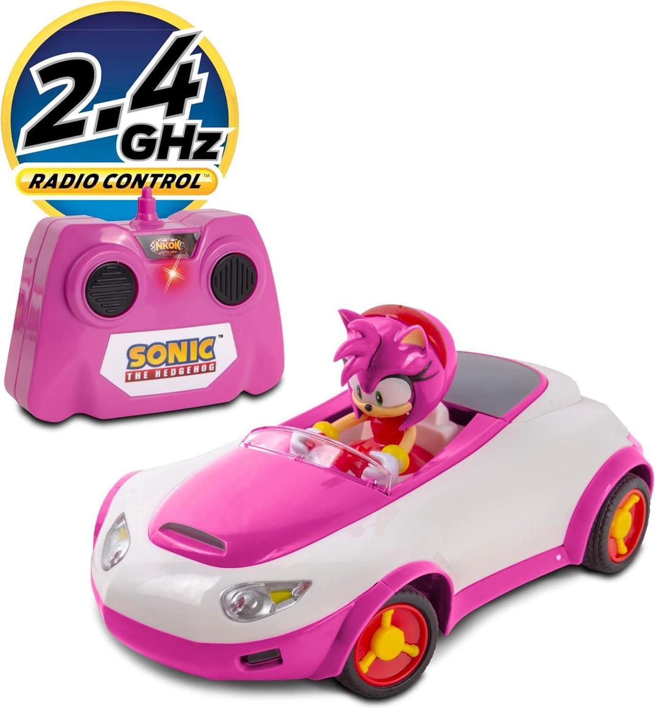 Alt view image 3 of 7 - Sonic Team Sonic Racing RC: Amy Rose - NKOK (683), 1:28 Scale 2.4GHz Remote Controlled Car, 6.5' Compact Design, Officially Licensed Sega Sonic The Hedgehog, Battery Powered, Ages 6+