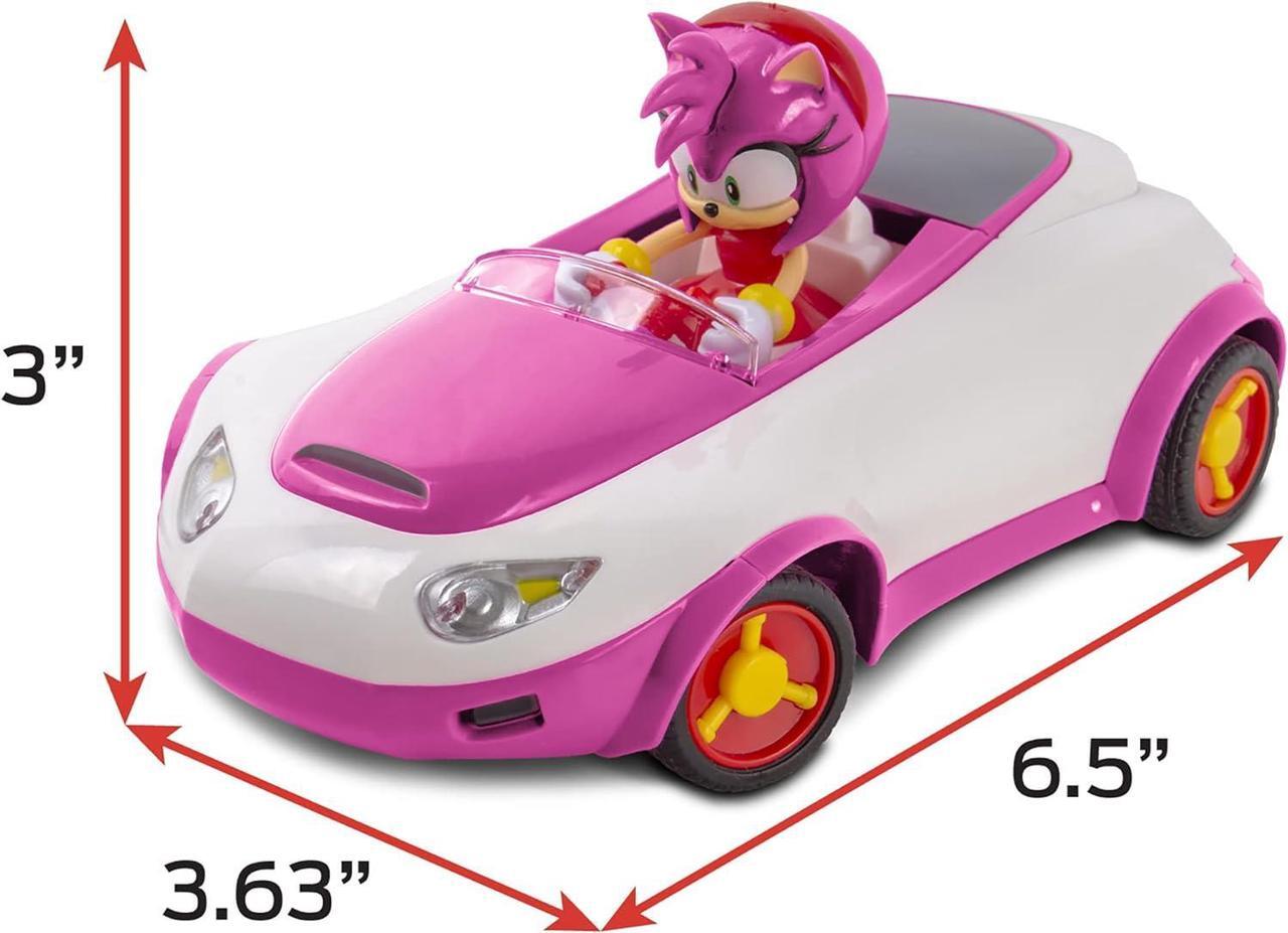 Alt view image 4 of 7 - Sonic Team Sonic Racing RC: Amy Rose - NKOK (683), 1:28 Scale 2.4GHz Remote Controlled Car, 6.5' Compact Design, Officially Licensed Sega Sonic The Hedgehog, Battery Powered, Ages 6+