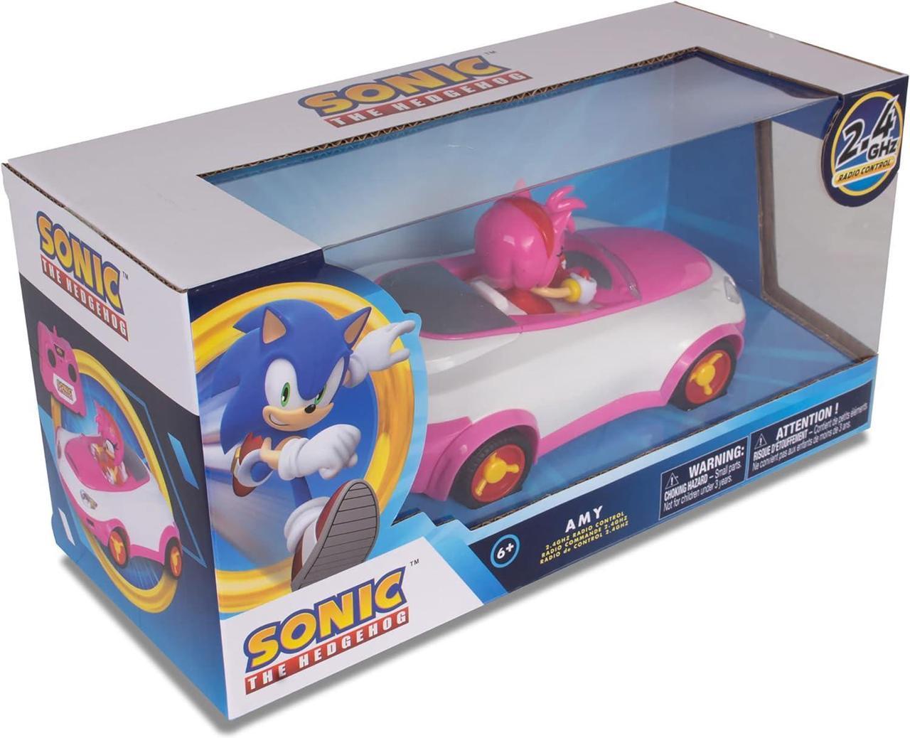 Alt view image 5 of 7 - Sonic Team Sonic Racing RC: Amy Rose - NKOK (683), 1:28 Scale 2.4GHz Remote Controlled Car, 6.5' Compact Design, Officially Licensed Sega Sonic The Hedgehog, Battery Powered, Ages 6+
