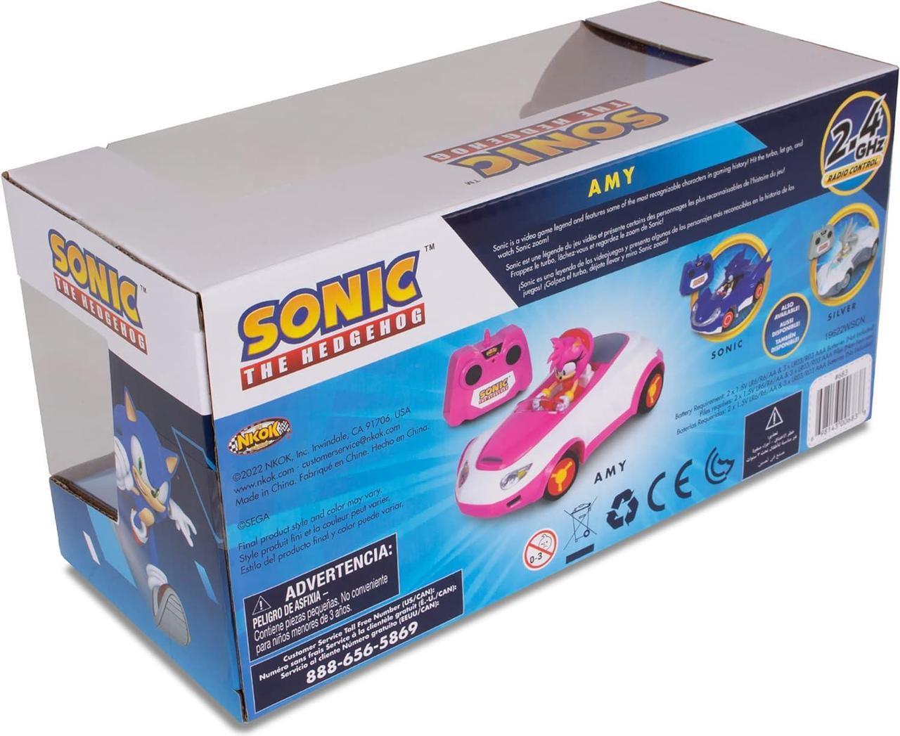 Alt view image 7 of 7 - Sonic Team Sonic Racing RC: Amy Rose - NKOK (683), 1:28 Scale 2.4GHz Remote Controlled Car, 6.5' Compact Design, Officially Licensed Sega Sonic The Hedgehog, Battery Powered, Ages 6+