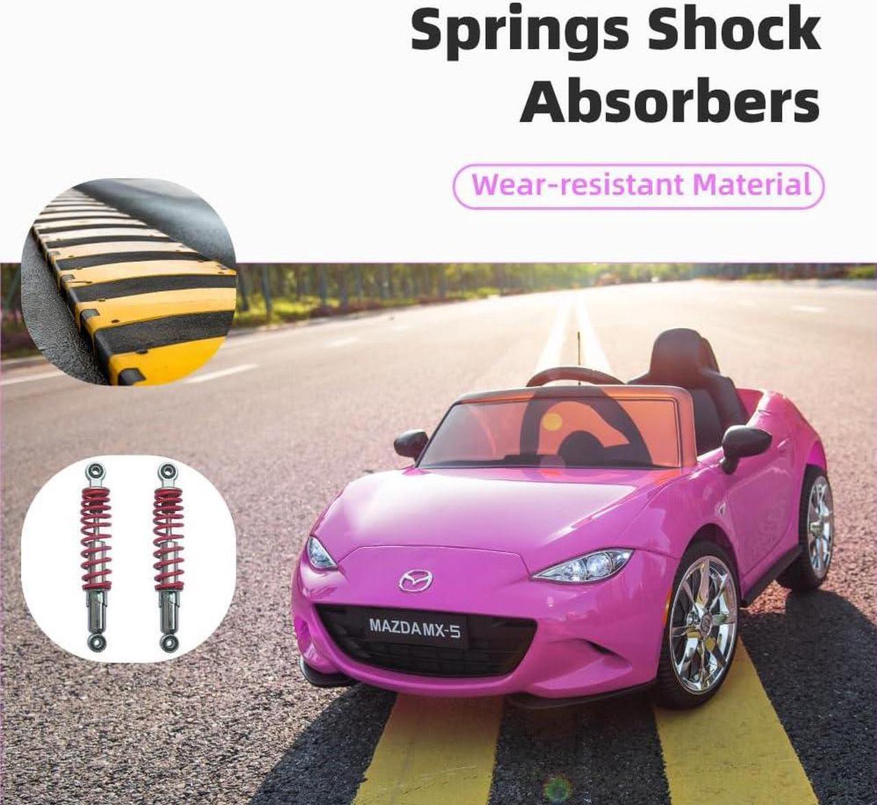 Alt view image 5 of 7 - 12V Ride on Car, Licensed Mazda MX-5 Electric Car for Kids, 12V Ride on Toys, Kids Cars with Parent Remote Control, Lights, Music-Pink