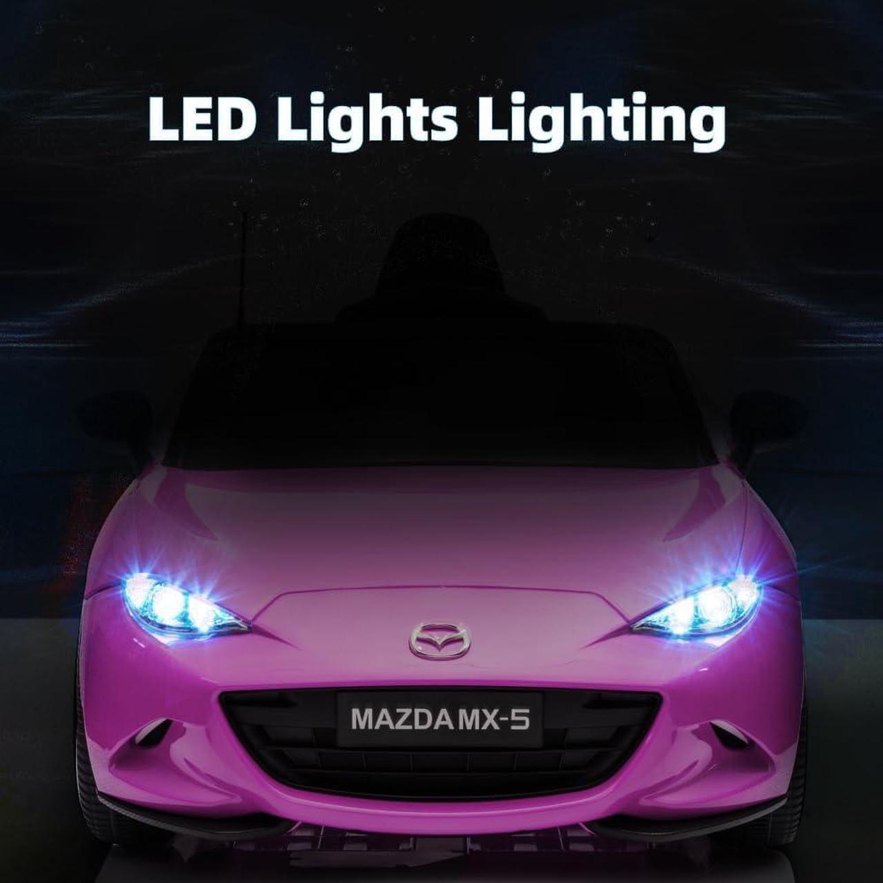 Alt view image 7 of 7 - 12V Ride on Car, Licensed Mazda MX-5 Electric Car for Kids, 12V Ride on Toys, Kids Cars with Parent Remote Control, Lights, Music-Pink