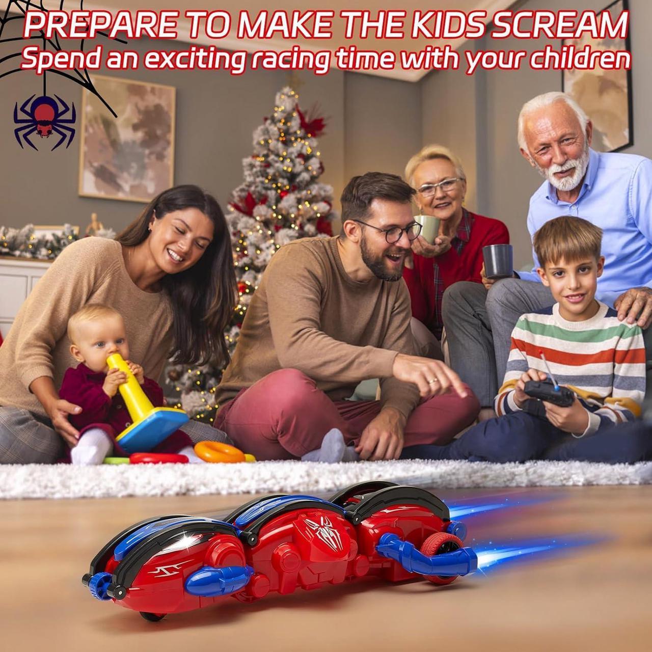 Alt view image 6 of 6 - 2.4Ghz Spider RC Cars with LED Lights, 360° Rolling Remote Control Car Rotating RC Stunt Car for Kids 6 7 8 9+ Year Old, Rechargeable Snake Car Indoor Outdoor Spider Toys for Boys 6 7 8-13
