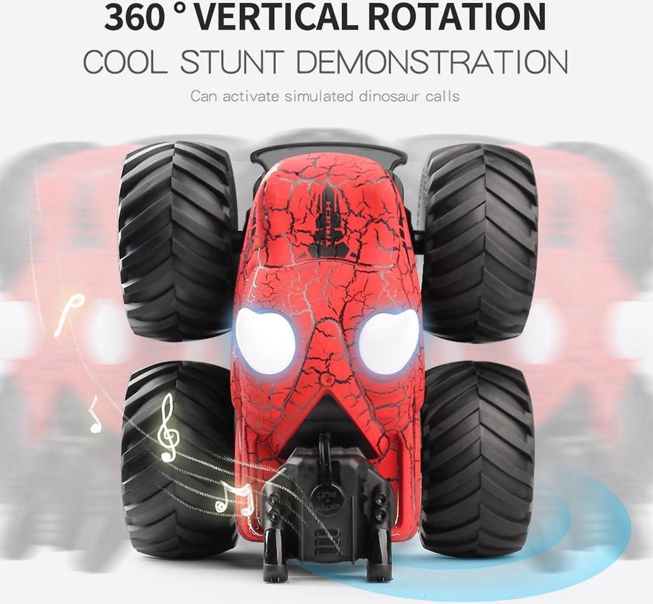 Alt view image 3 of 7 - Threeking 1:18 Dinosaur RC Car Remote Control Cars Trucks Toy 4WD Off-Road Car Toys with Lights Spray Suitable for All Terrain Gifts Presents for Boys/Girls Ages 6+ Red