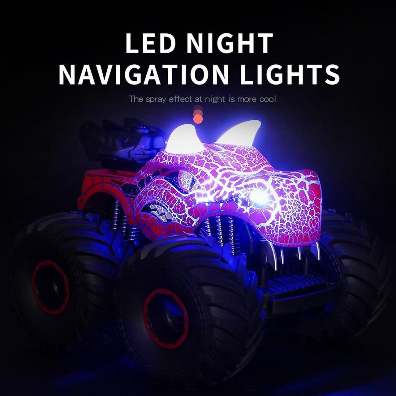 Alt view image 5 of 7 - Threeking 1:18 Dinosaur RC Car Remote Control Cars Trucks Toy 4WD Off-Road Car Toys with Lights Spray Suitable for All Terrain Gifts Presents for Boys/Girls Ages 6+ Red