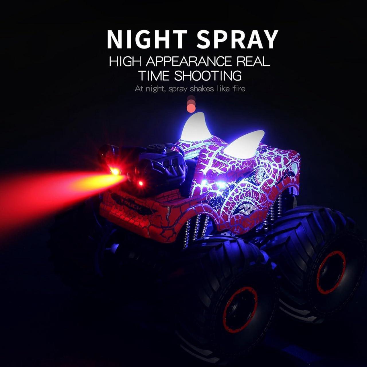 Alt view image 6 of 7 - Threeking 1:18 Dinosaur RC Car Remote Control Cars Trucks Toy 4WD Off-Road Car Toys with Lights Spray Suitable for All Terrain Gifts Presents for Boys/Girls Ages 6+ Red