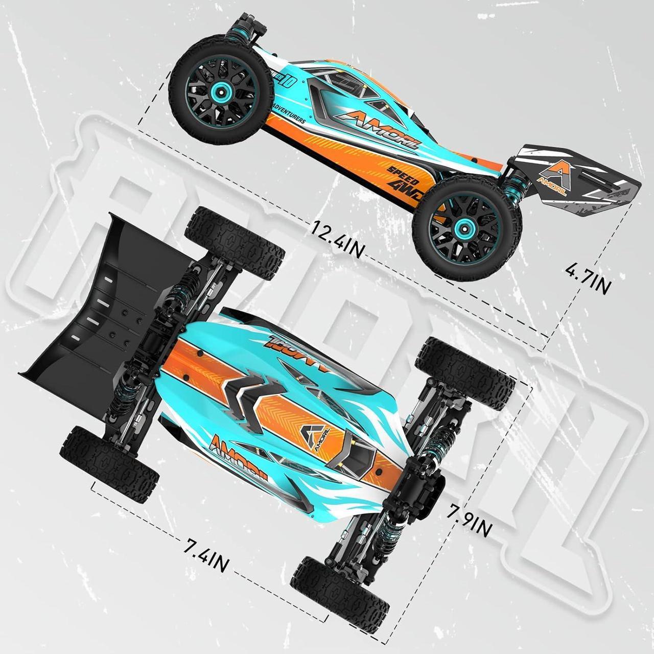 Alt view image 6 of 6 - AMORIL 1:14 Fast RC Cars for Adults,Max 70+KMH Hobby Remote Control Car,4X4 Monster Truck Racing Buggy,Electric Vehicle Toy for Kids with Oil Shocks,Metal Parts