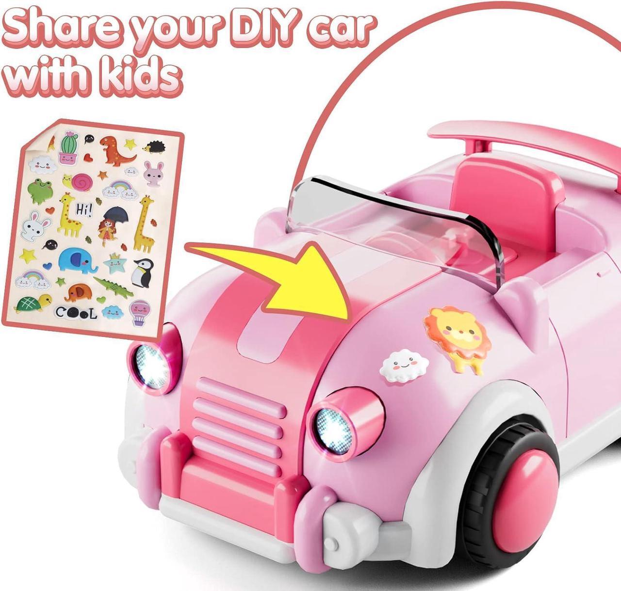 Alt view image 2 of 7 - Girls Toys Age 3+,Remote Control Cars for Kids,with 3 Cartoon Dolls, RC Car with Music and Lights,Gifts for 3+ Year Olds Boys Girls