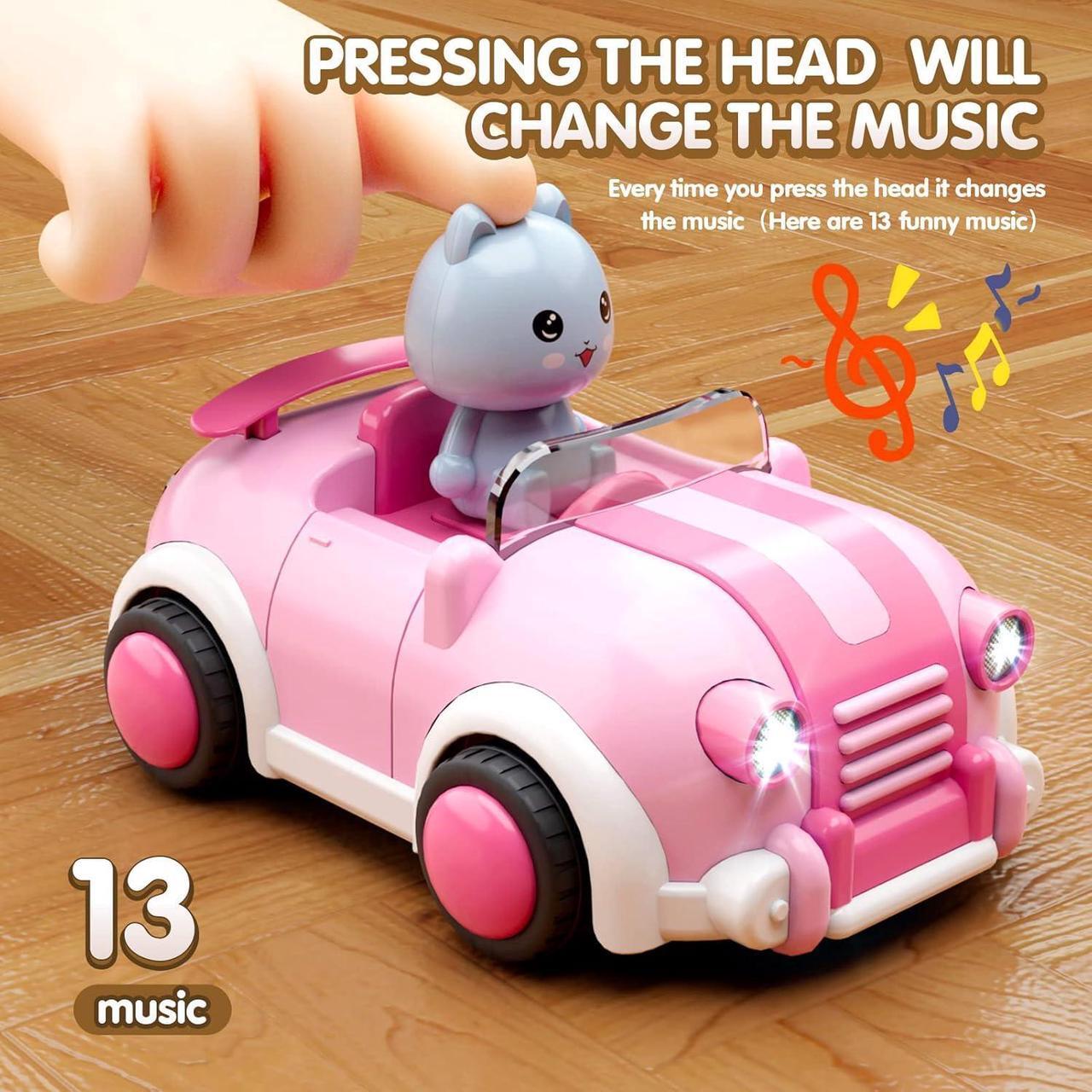 Alt view image 5 of 7 - Girls Toys Age 3+,Remote Control Cars for Kids,with 3 Cartoon Dolls, RC Car with Music and Lights,Gifts for 3+ Year Olds Boys Girls