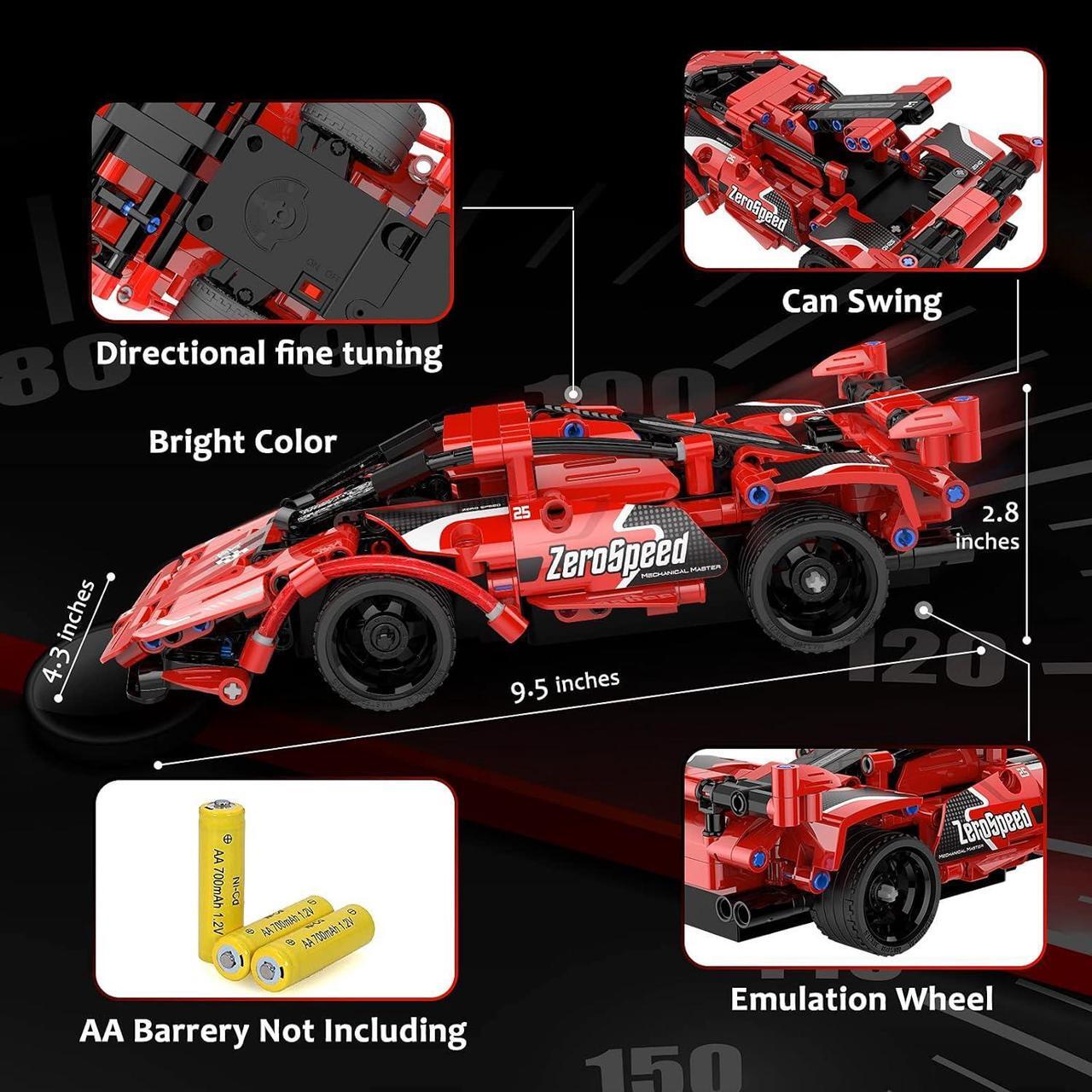 Alt view image 6 of 6 - STEM Toy Building Toys Gifts for Age 5, 6, 7, 8, 9, 10, 11, 12 Years Old Kids Boys Girls, 2 in 1 Remote Control Racing Car Building Blocks, 351 Pcs DIY Building Kits, Engineering Construction Toy