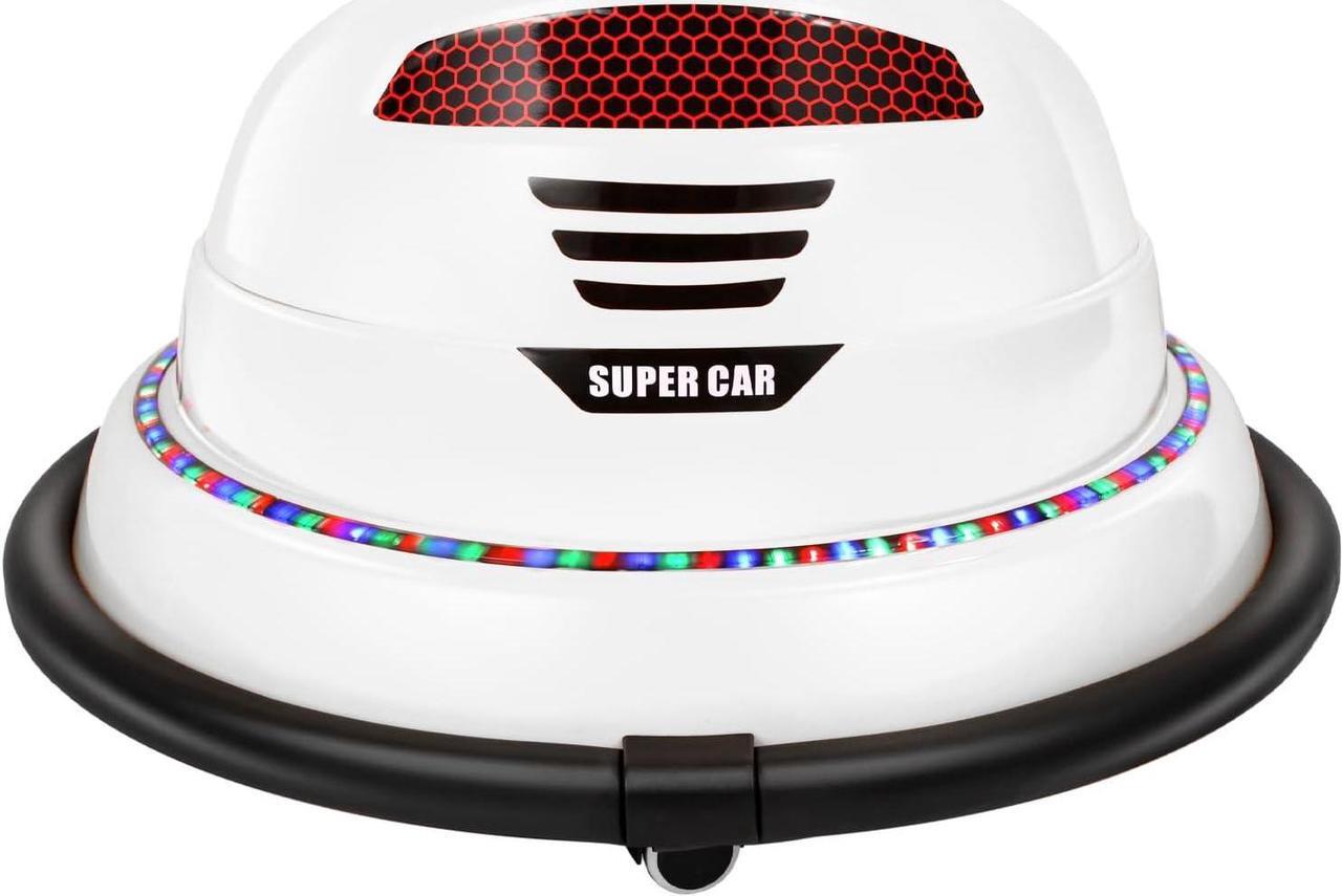 Alt view image 4 of 6 - Kids Race Toy 6V Electric Ride On Bumper Car Vehicle Remote Control 360 Spin DIY Numbers 00-99 ASTM-Certified Dark White