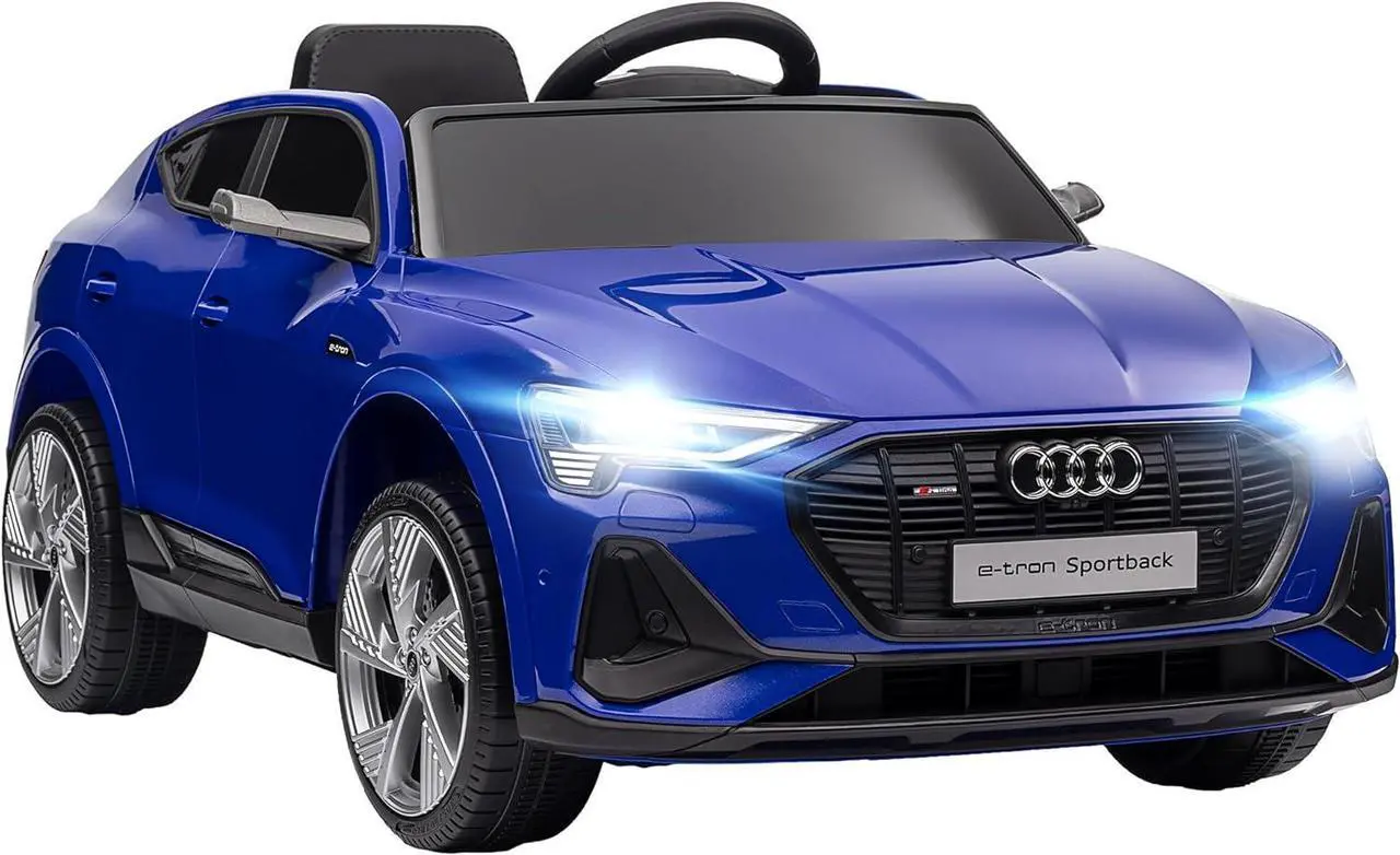 Main image of Aosom 12V Kids Electric Ride On Car, Audi E-tron, Battery Powered Toy with Parent Remote Control, Suspension System, Auxiliary Wheels, LED Lights, Music and Horn, MP3 Player, Dark Blue