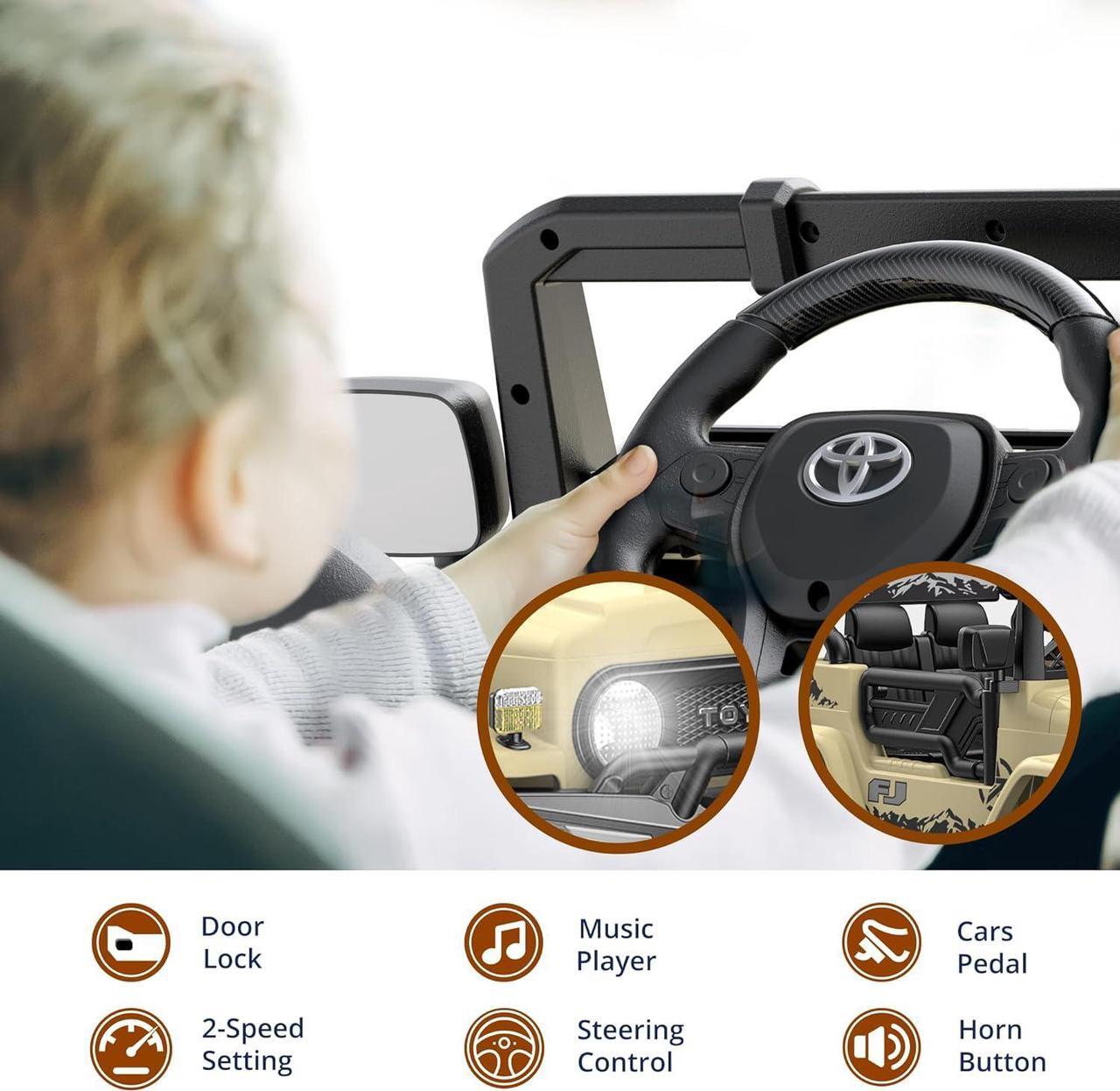 Alt view image 4 of 7 - Kids car Electric car for Kids- Kids Jeep Remote Control Ride on car for Toddlers 12v Ride on Toys Children's Khaki