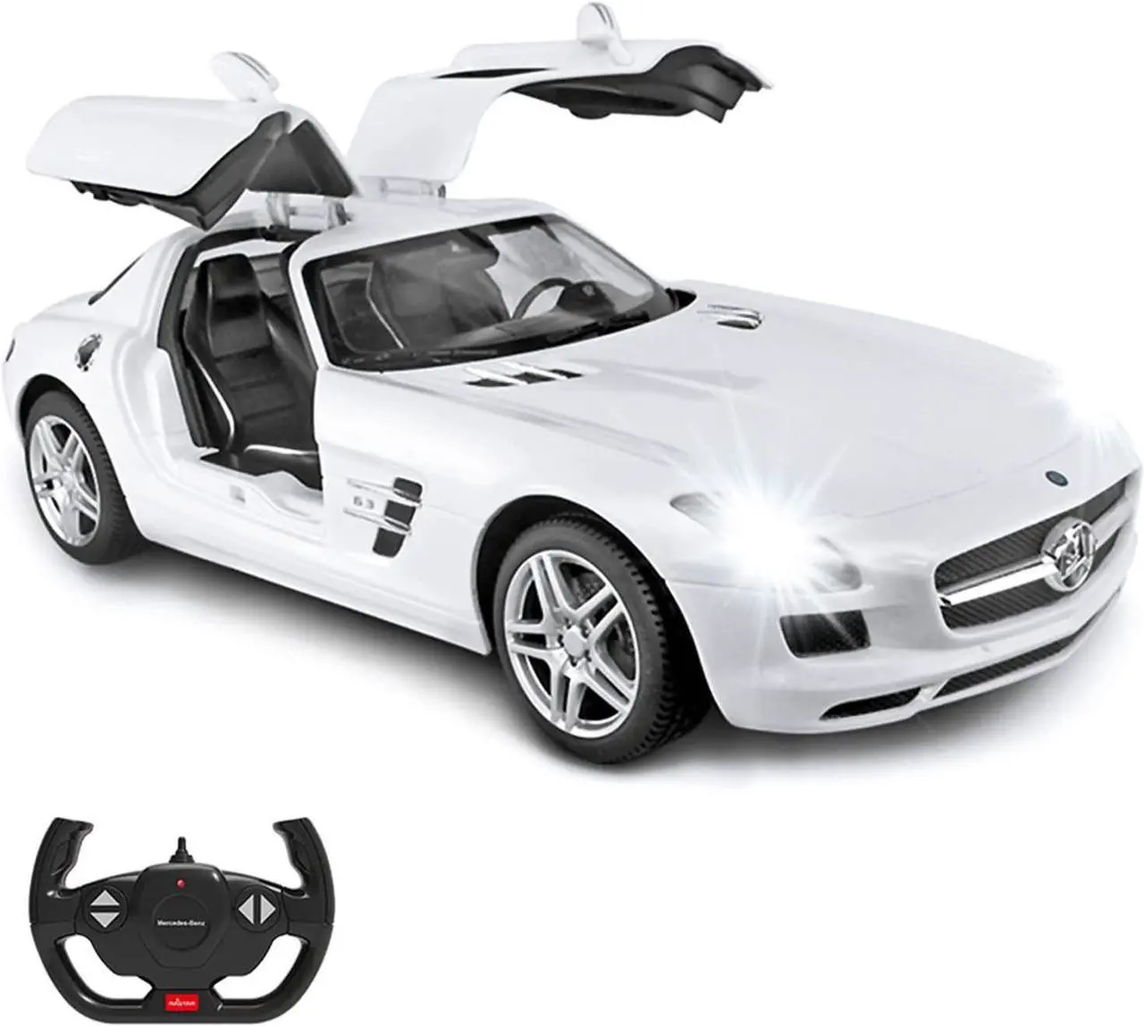 Main image of RASTAR Benz Remote Control Car |1:14 RC Mercedes Benz SLS AMG Model Car Toy Car for Kids, Open Doors by Manual - White 2.4GHz