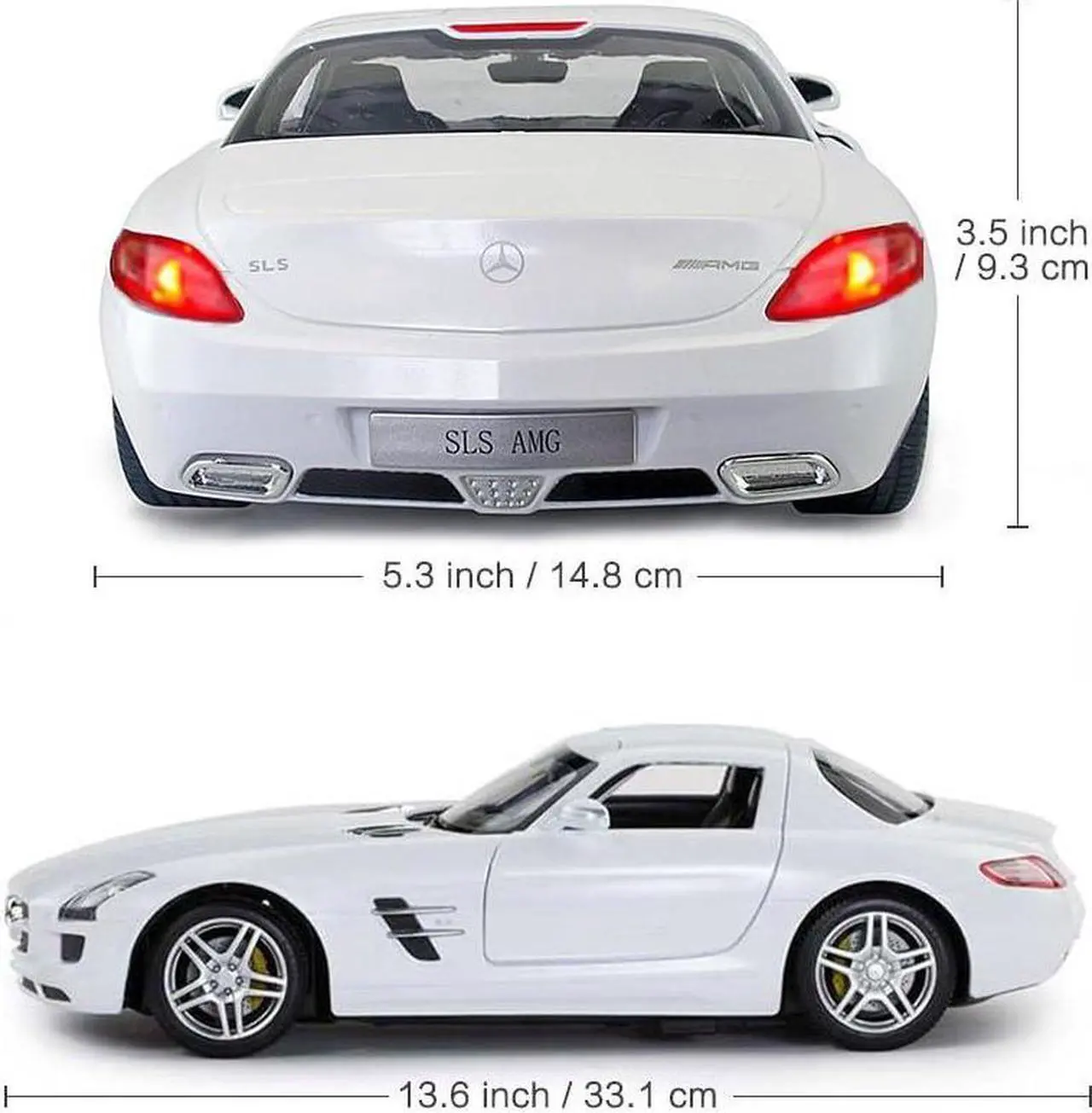 Alt view image 5 of 7 - RASTAR Benz Remote Control Car |1:14 RC Mercedes Benz SLS AMG Model Car Toy Car for Kids, Open Doors by Manual - White 2.4GHz