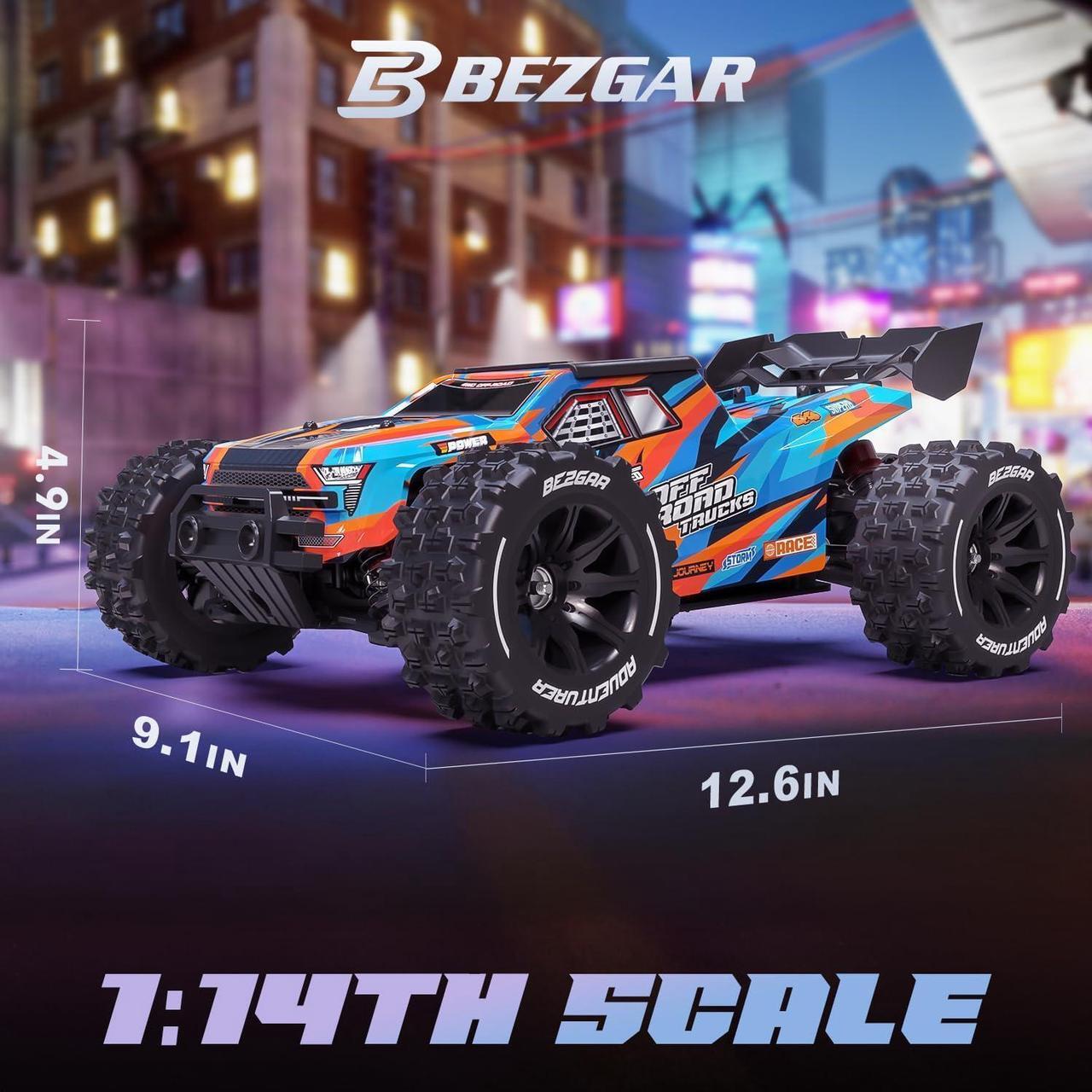 Alt view image 5 of 6 - BEZGAR HP141 Fast RC Cars for Adults - Max 50MPH Brushless RC Car, RC Trucks 4x4 Offroad Waterproof, 1:14 Scale RC Monster Trucks, Hobby Off Road RC Electric Car, Remote Control Cars for Adults