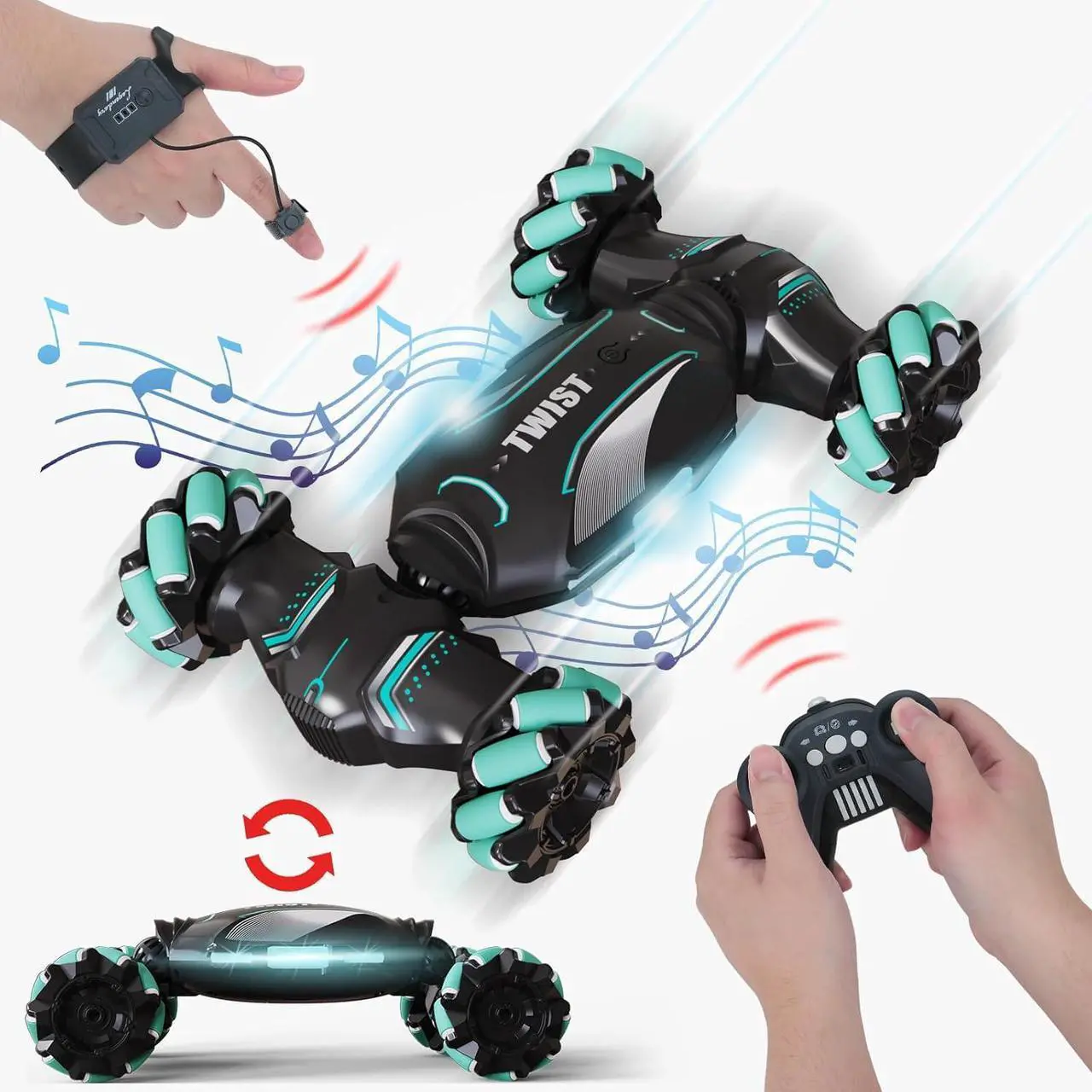 Main image of Gesture Sensing RC Stunt Car Toys for 6-12 Year Boys Girls - Ideas Birthday Gifts for Kids, Drift Hand Controlled Remote Control Twist Cars 4WD Offroad 360° Rotation with Light Music