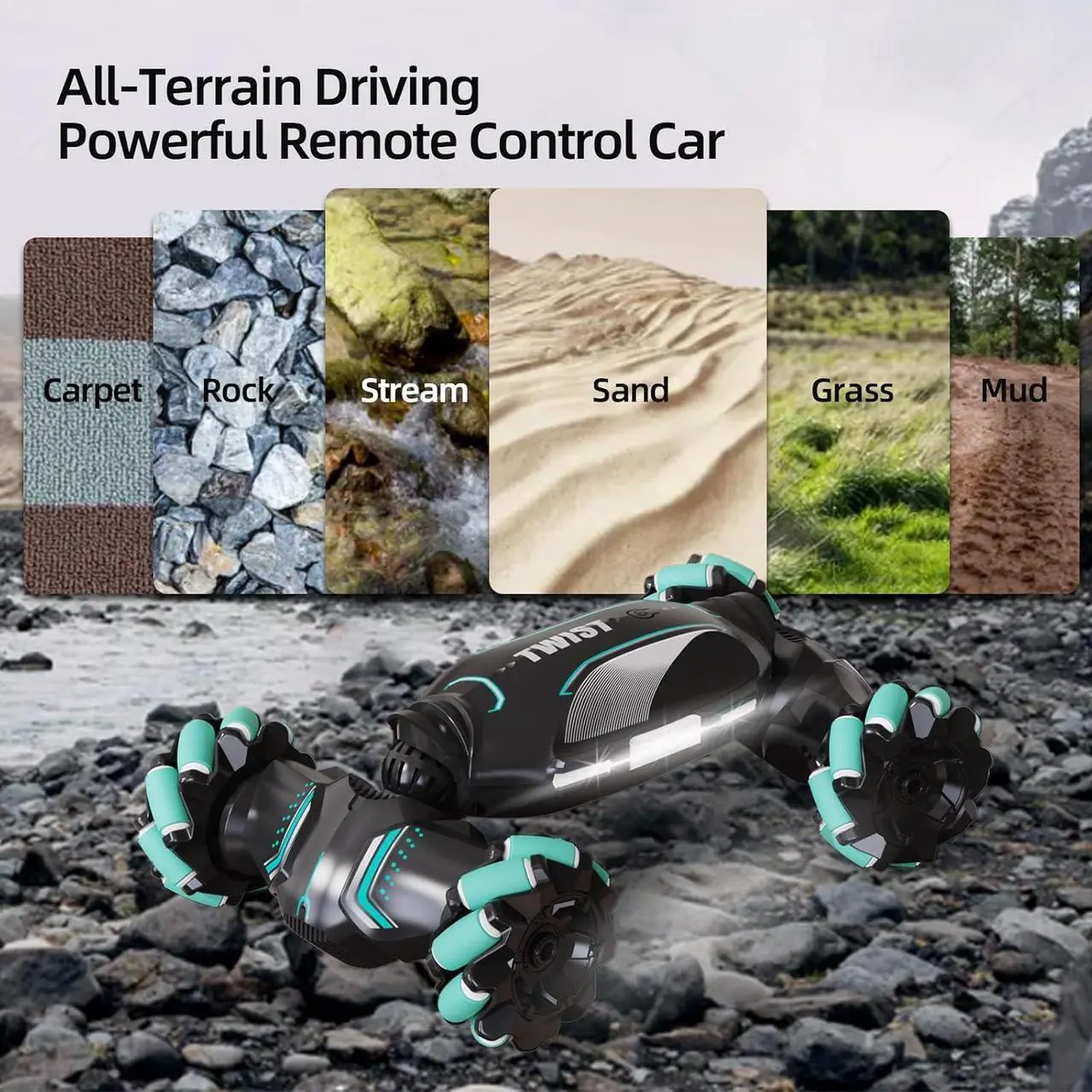 Alt view image 5 of 6 - Gesture Sensing RC Stunt Car Toys for 6-12 Year Boys Girls - Ideas Birthday Gifts for Kids, Drift Hand Controlled Remote Control Twist Cars 4WD Offroad 360° Rotation with Light Music