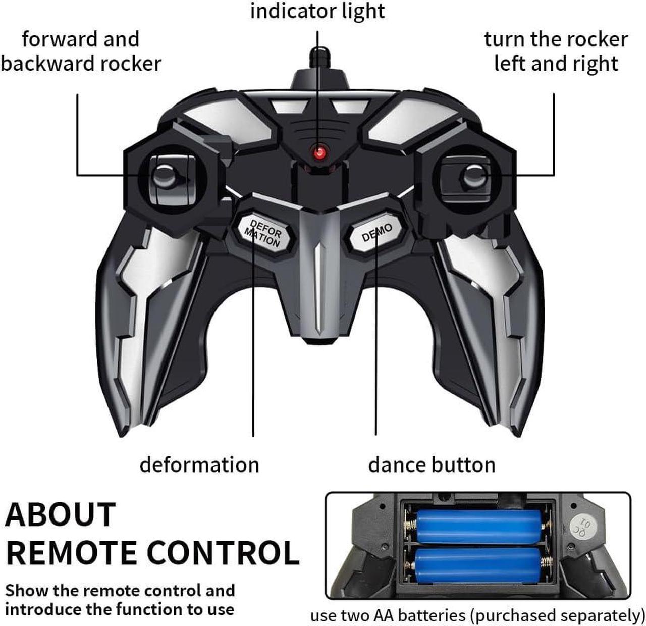 Alt view image 6 of 7 - Transform Remote Control Car, 1:12 Scale Police Car Toy, One Button Deformation & Gesture Sensing Robot Car, Transforming Toys with Light Music 360° Drift, RC Cars for Boys Age 8-12