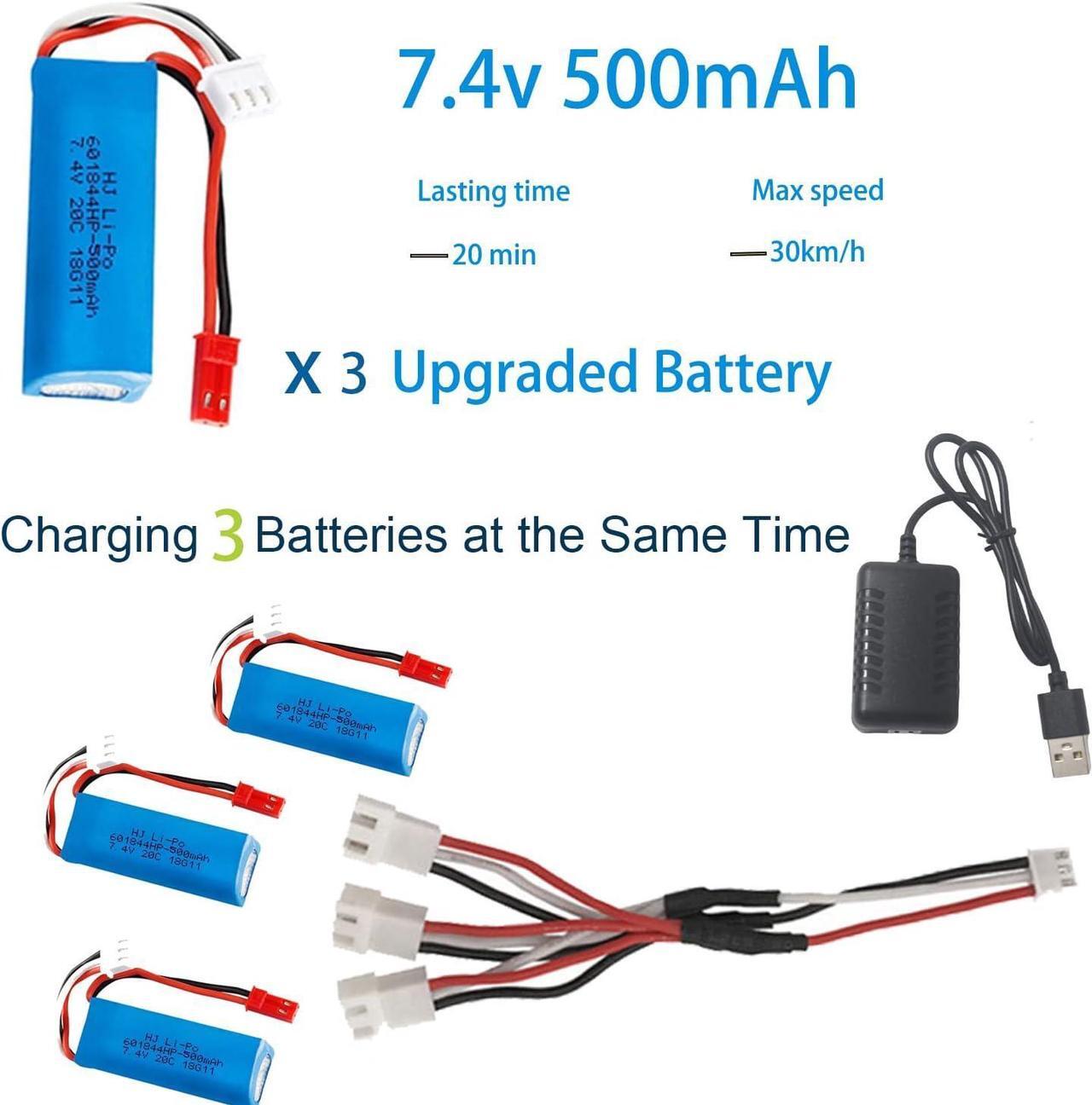 Alt view image 3 of 6 - Wltoys 284131 RC Cars 1/28 Mini Drift RC Car with 3pcs Upgraded 500mah Battery 30km/h RC Drift Cars 130 Brushed Motor 2.4GHz Remote Control Car LED Car Lamp 4WD Micro RC Drift Car for Adults Gifts