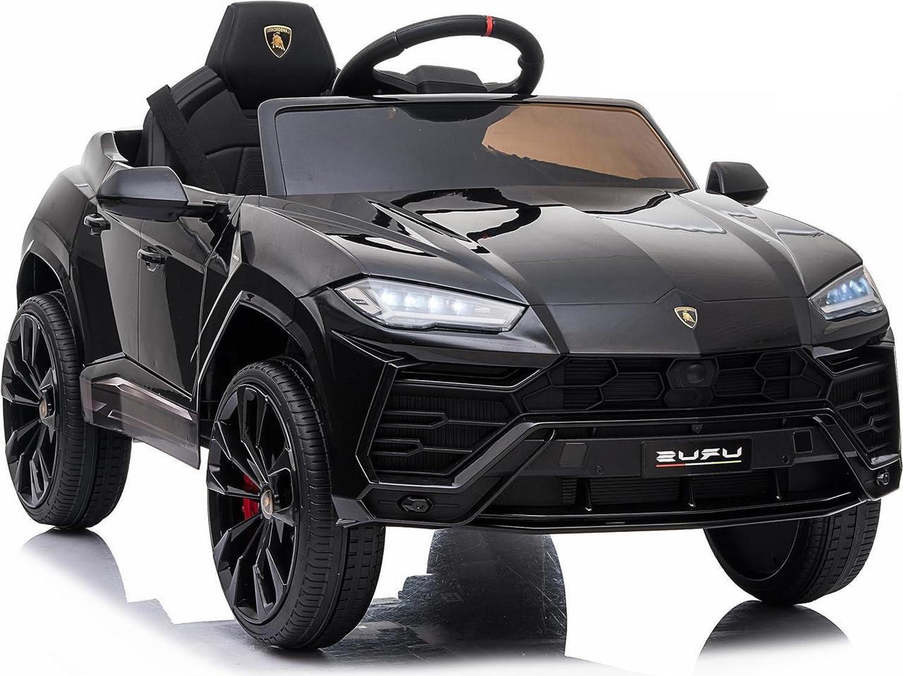 Main image of Licensed Lamborghini Urus Ride On Truck Car Toy, 12V Battery Powered Electric 4 Wheels Kids Toys w/Parent Remote Control, Foot Pedal, Music, Aux, LED Headlights, 2 Speeds (Black)