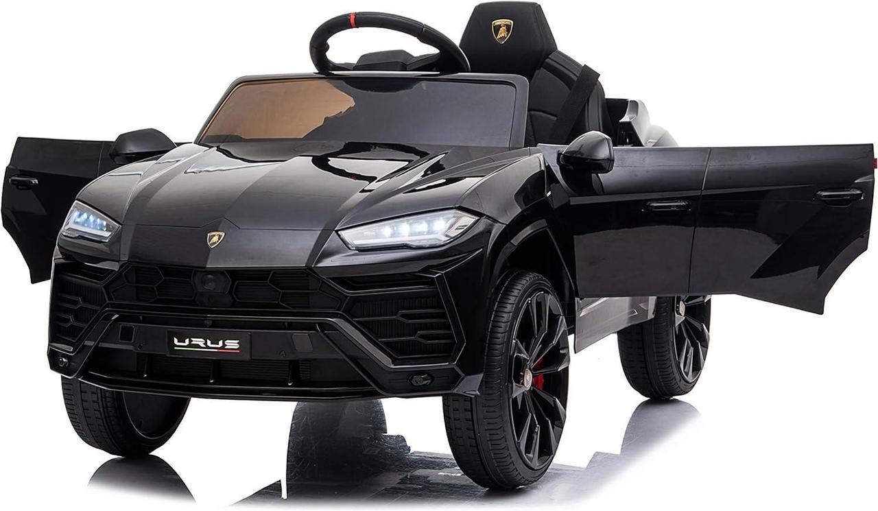 Alt view image 3 of 7 - Licensed Lamborghini Urus Ride On Truck Car Toy, 12V Battery Powered Electric 4 Wheels Kids Toys w/Parent Remote Control, Foot Pedal, Music, Aux, LED Headlights, 2 Speeds (Black)