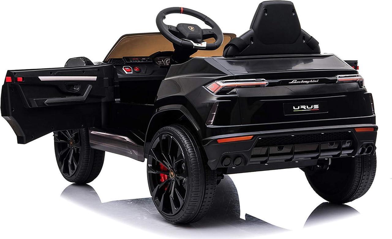 Alt view image 4 of 7 - Licensed Lamborghini Urus Ride On Truck Car Toy, 12V Battery Powered Electric 4 Wheels Kids Toys w/Parent Remote Control, Foot Pedal, Music, Aux, LED Headlights, 2 Speeds (Black)