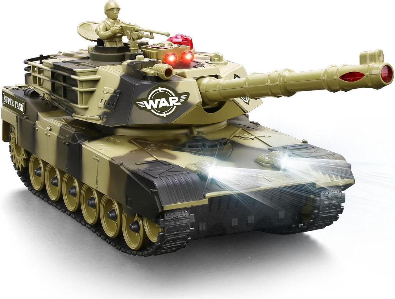 Main image of Remote Control Tank for Boys - Kids Simulated Army Tank Toy, 1:28 Scale 8 Channels RC Tanks with Toy Soldiers, 2 Batteries, Rotating Turret & Sound, Military Toys Great Gift for Boys Age 8 9 10