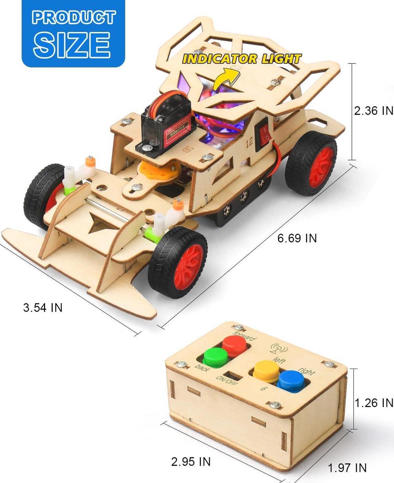 Alt view image 6 of 6 - Poraxy STEM Kits for Kids Age 8-10-12, Building Remote Control Model Car, Wooden 3D Puzzles, Toys for Ages 8-13, Science Educational Projects Crafts, Gifts for 8 9 10 11 12 13 Year Old Teen Boys Girls