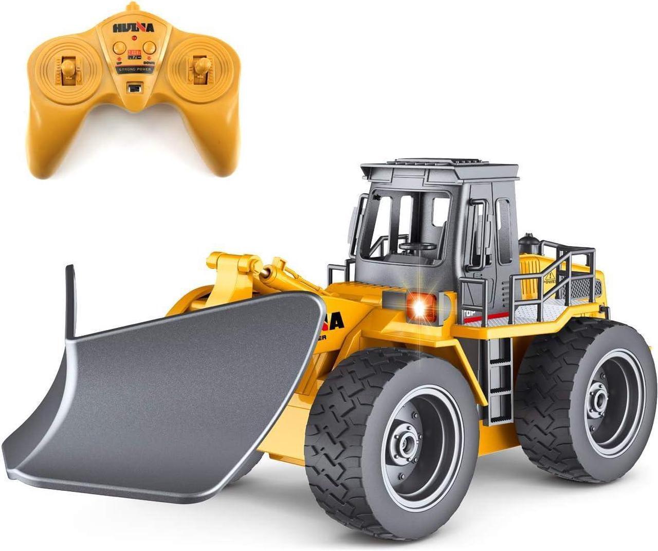 Main image of fisca RC Truck Remote Control Snow Plow 6 Channel 2.4G Alloy Snow Sweeper Vehicle 4WD Tractor Toy with Lights for Kids