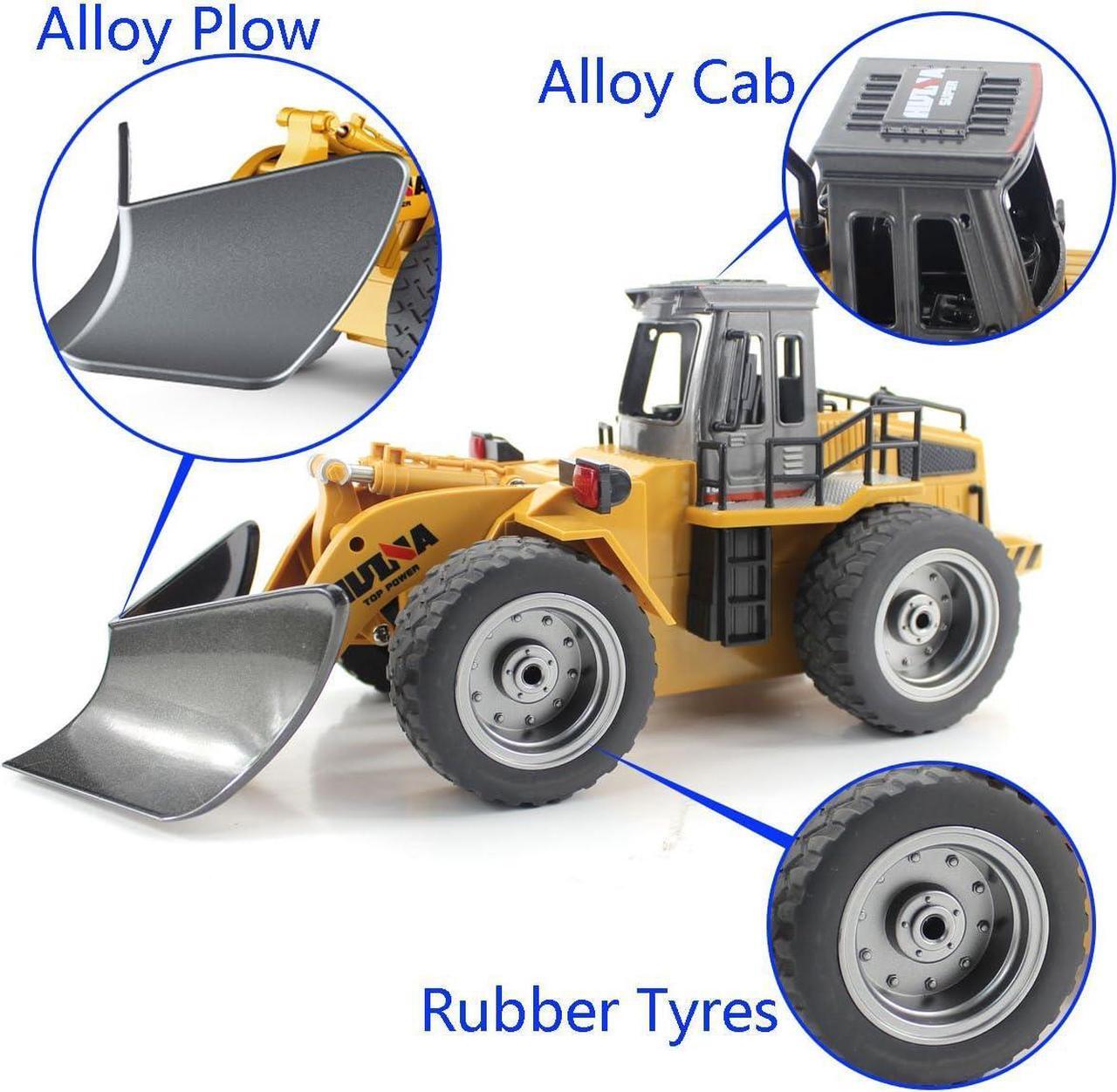 Alt view image 2 of 7 - fisca RC Truck Remote Control Snow Plow 6 Channel 2.4G Alloy Snow Sweeper Vehicle 4WD Tractor Toy with Lights for Kids