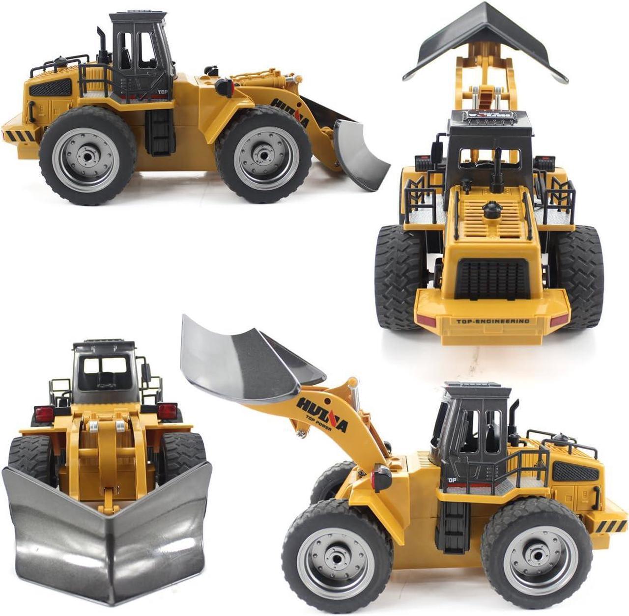 Alt view image 5 of 7 - fisca RC Truck Remote Control Snow Plow 6 Channel 2.4G Alloy Snow Sweeper Vehicle 4WD Tractor Toy with Lights for Kids