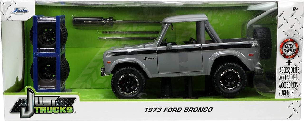 Alt view image 2 of 6 - Jada Toys Just Trucks 1:24 1973 Ford Bronco Die-cast Car Grey, Toys for Kids and Adults