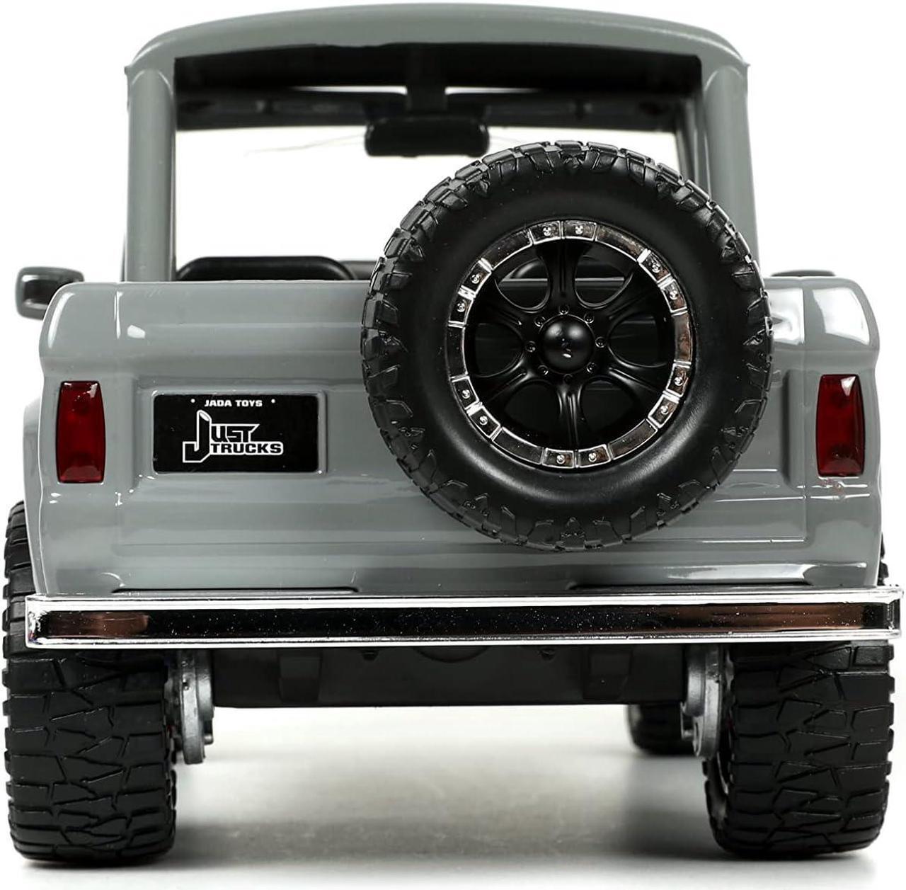 Alt view image 5 of 6 - Jada Toys Just Trucks 1:24 1973 Ford Bronco Die-cast Car Grey, Toys for Kids and Adults