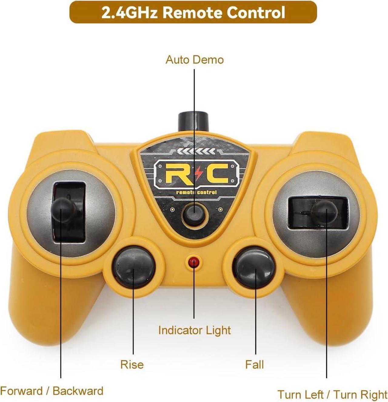 Alt view image 5 of 7 - Remote Control Crane Truck Toy, RC Crane Truck 7 Channel 1:24 Construction Vehicles Toyswith One-Touch Lift Sounds & Lights, Two Rechargeable Batteries, Kids Cranes Toy for Boy Gift