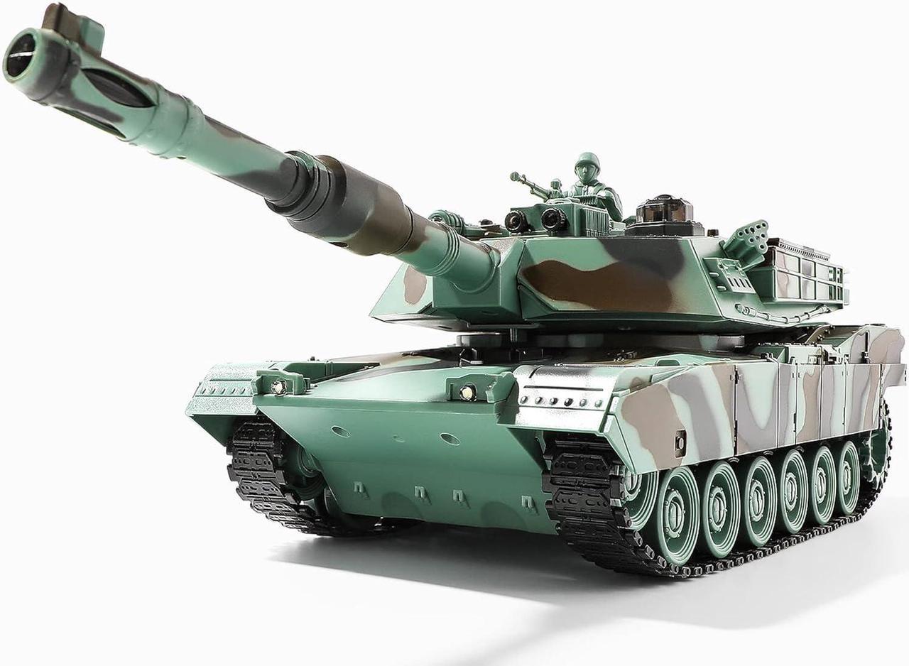 Main image of Remote Control Tank, RC M1A2 Abrams Army Tank Toy with Camouflage Body, 2.4Ghz 9-Channel RC Milirtary Vehicles with Realistic Sounds and Lights for Boys Kids 8-14 Year Old
