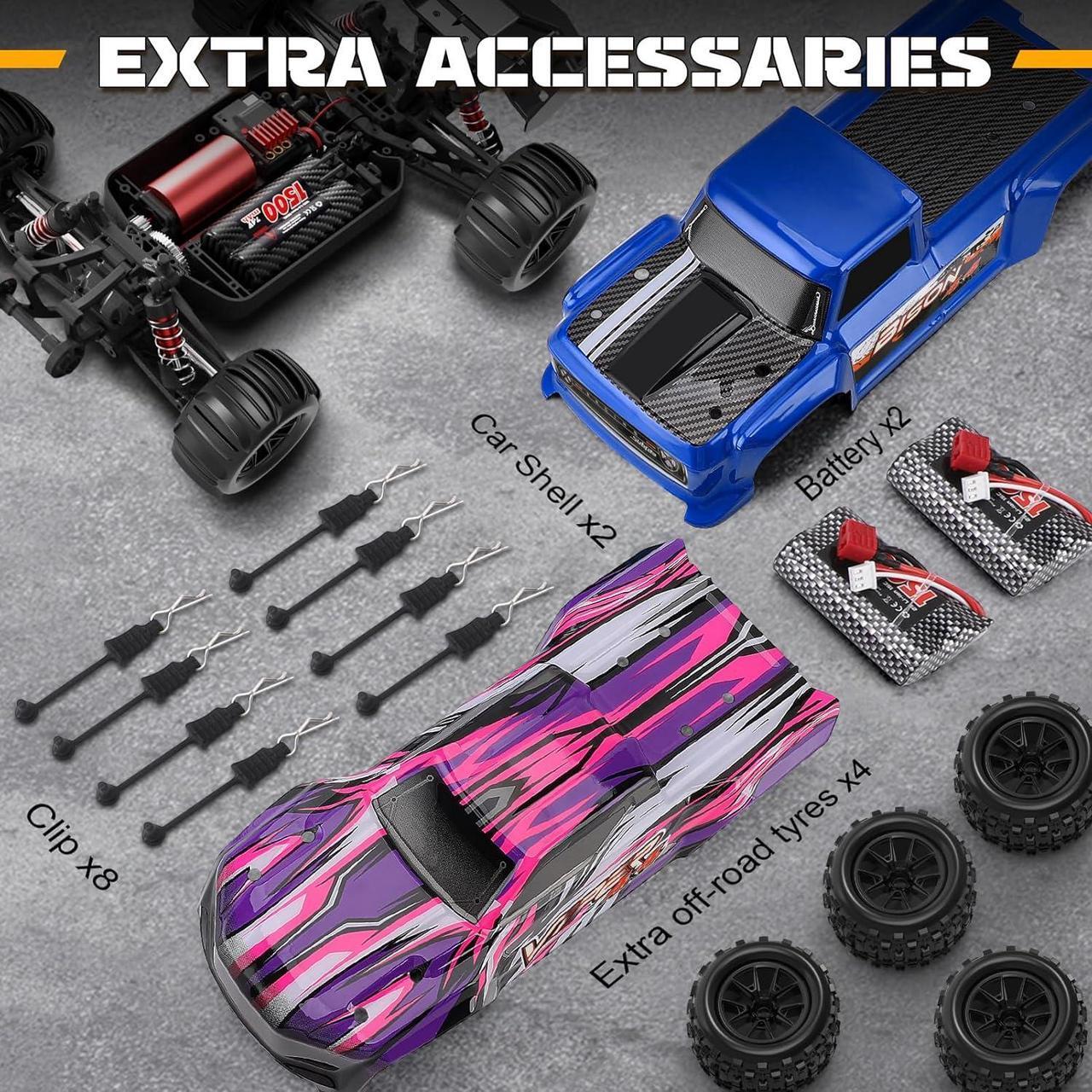 Alt view image 3 of 7 - 1/16 Scale Brushless RC Buggy for Adults, High Speed Fast Up to 37 MPH Remote Control Off-Road RC Car, 4X4 RTR All Terrains RC Truck, Hobby RC Electric Vehicle Car for Snow,Sand & Mud(S909)