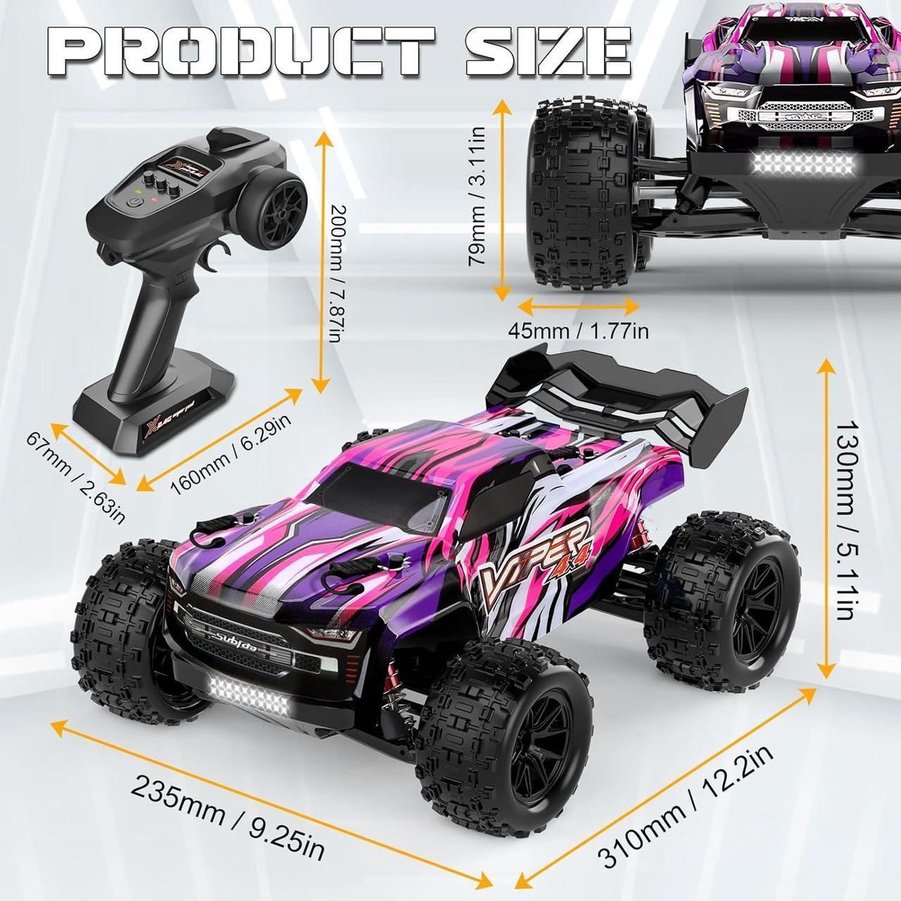 Alt view image 5 of 7 - 1/16 Scale Brushless RC Buggy for Adults, High Speed Fast Up to 37 MPH Remote Control Off-Road RC Car, 4X4 RTR All Terrains RC Truck, Hobby RC Electric Vehicle Car for Snow,Sand & Mud(S909)