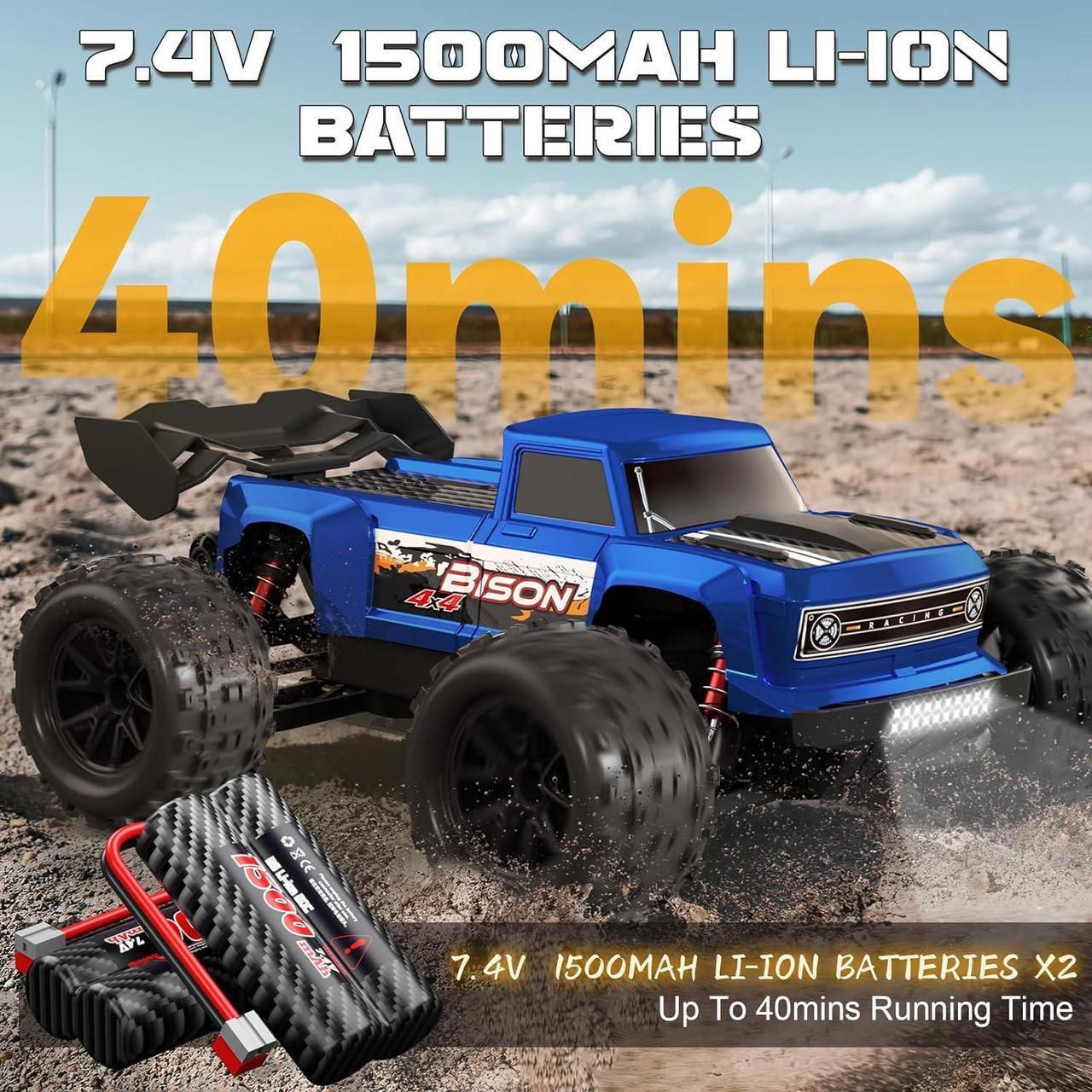 Alt view image 6 of 7 - 1/16 Scale Brushless RC Buggy for Adults, High Speed Fast Up to 37 MPH Remote Control Off-Road RC Car, 4X4 RTR All Terrains RC Truck, Hobby RC Electric Vehicle Car for Snow,Sand & Mud(S909)