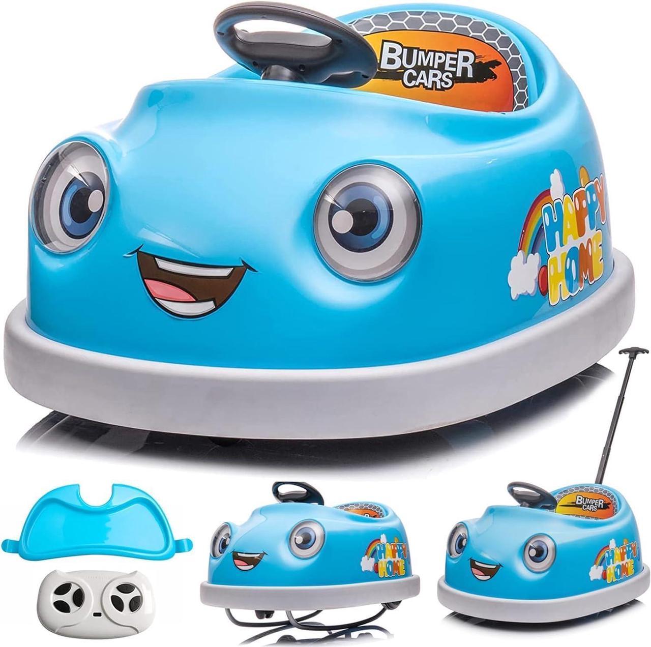 Main image of 12V Electric Ride on Kids Bumper Car w/Remote Control,360 Degree Spin,Push Rod Rocker Horse Function,3-Speeds Babies & Toddlers Bumping Car Ride on Toy Gift for 1-6 Years Children (Blue)