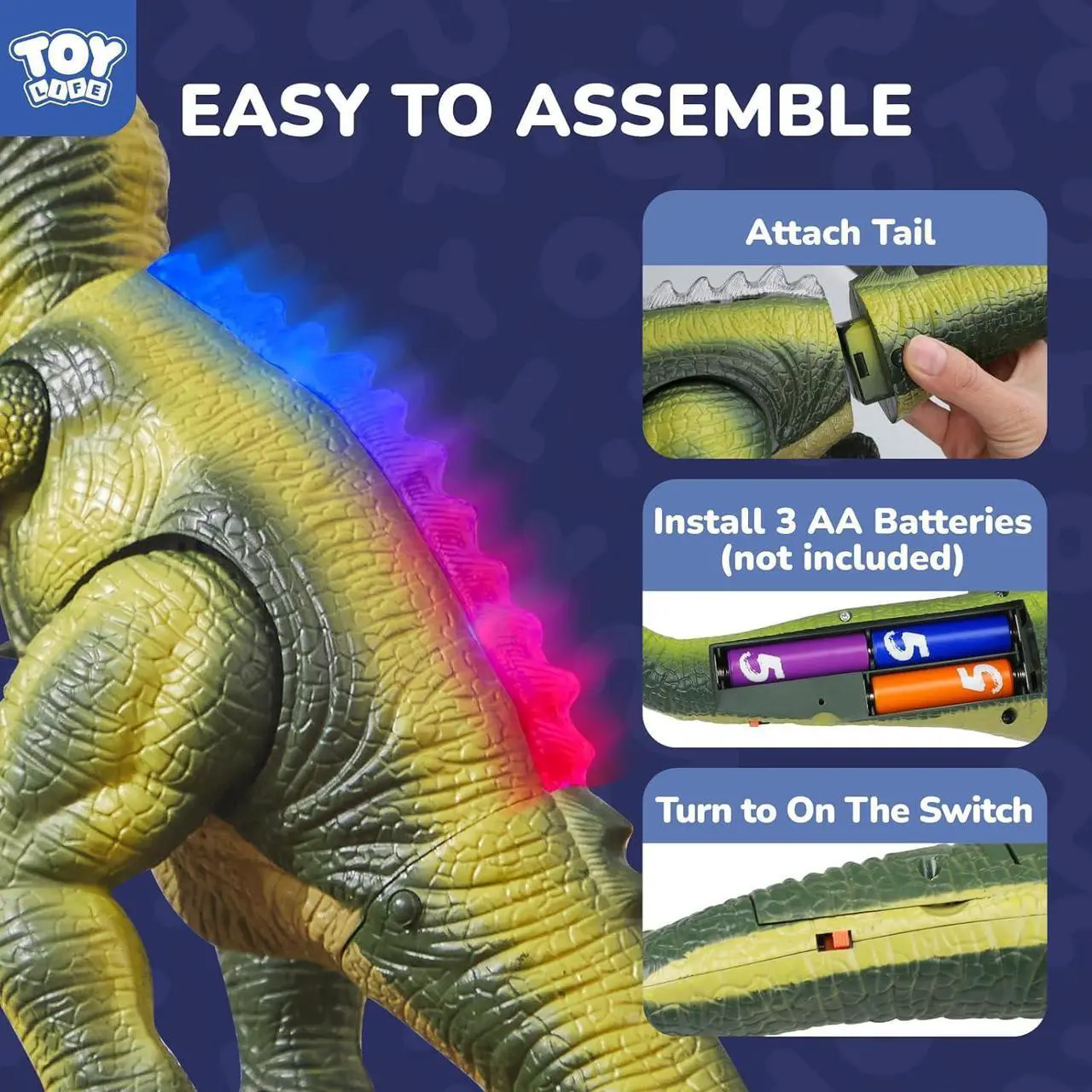 Alt view image 2 of 7 - STEAM Life Dinosaur Toys for Kids 3-5,Remote Control Dinosaur Toys for Kids 8-12,Trex Toys for 4 Year Old Boys, T Rex Dinosaur Toys for Kids 5-7, Toy Dinosaurs for Boys, Toddler Dinosaur Gifts