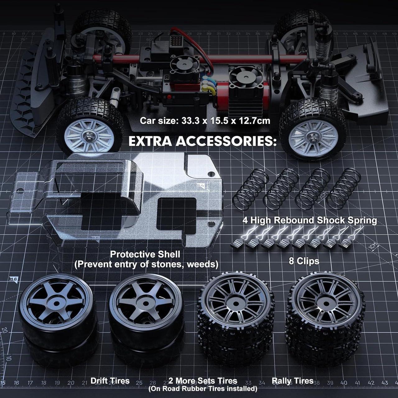 Alt view image 6 of 6 - MJX 14303 1/14 Citroen C3 Fast RC Cars for Adults, Max 40mph Brushless RC Drift Car with Gyro, RTR 4X4 High Speed Licensed RC Rally Car, 2 of 2000 mAh Drifting RC Remote Control Car for Adult