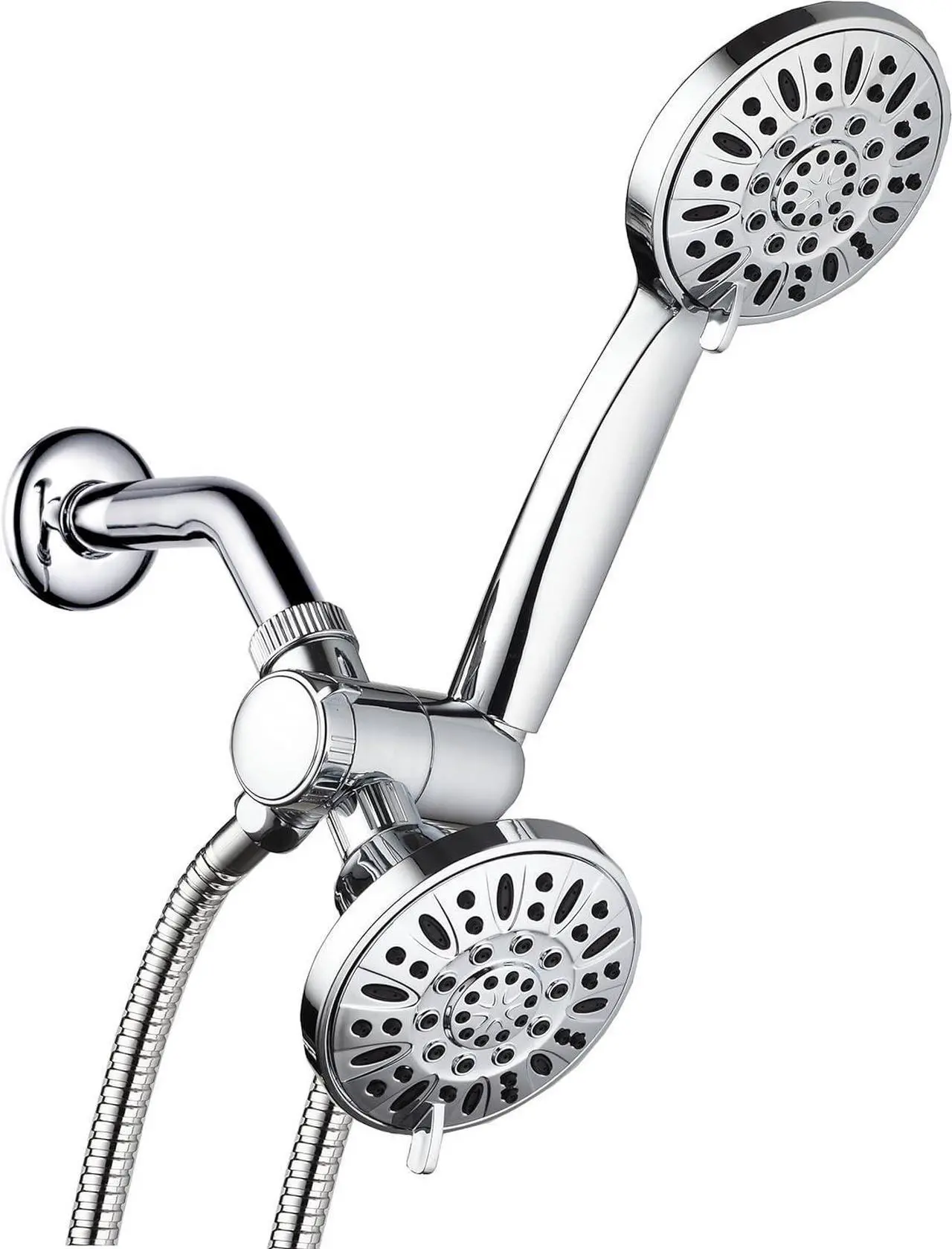 Alt view image 7 of 7 - Total Chrome Premium High Pressure 48-setting 3-Way Combo for The Best of Both Worlds  Enjoy Luxurious 6-setting Rain Shower Head and 6-Setting Hand Held Shower Separately or Together