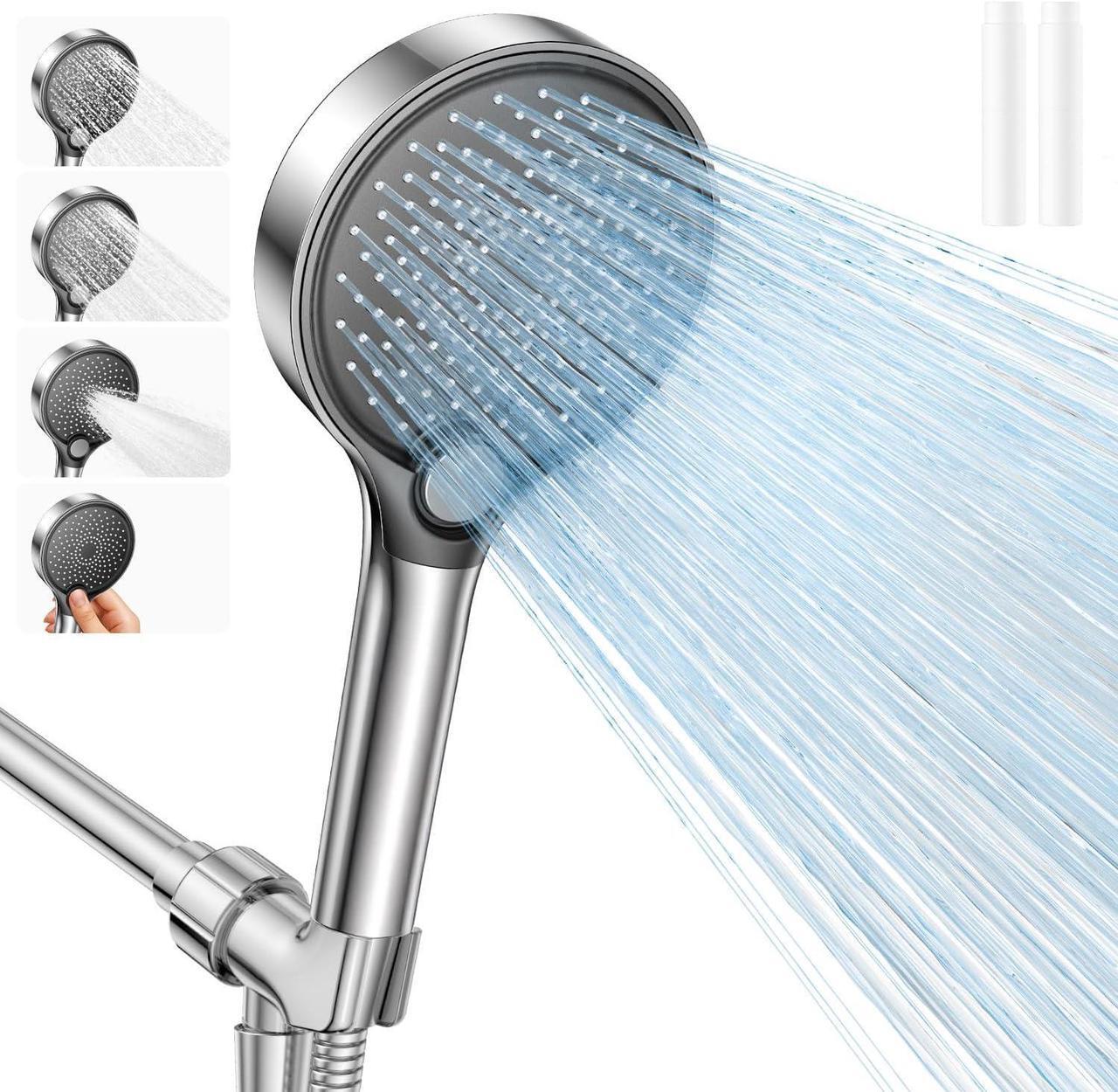 Main image of Filtered Shower Head with Handheld, High Pressure Showerhead Filter for Hard Water - 3 Spray Modes, Adjustable Angle Shower Head Water Softener, Removable Filtering Showerhead with Hose