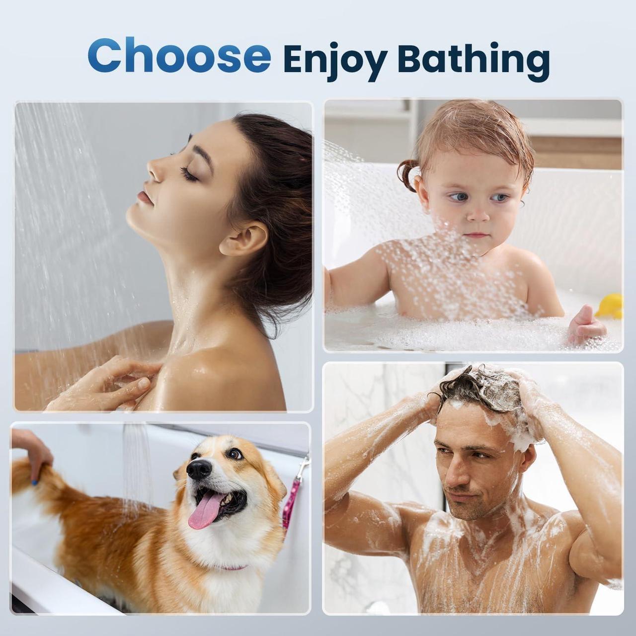 Alt view image 7 of 7 - Filtered Shower Head with Handheld, High Pressure Showerhead Filter for Hard Water - 3 Spray Modes, Adjustable Angle Shower Head Water Softener, Removable Filtering Showerhead with Hose