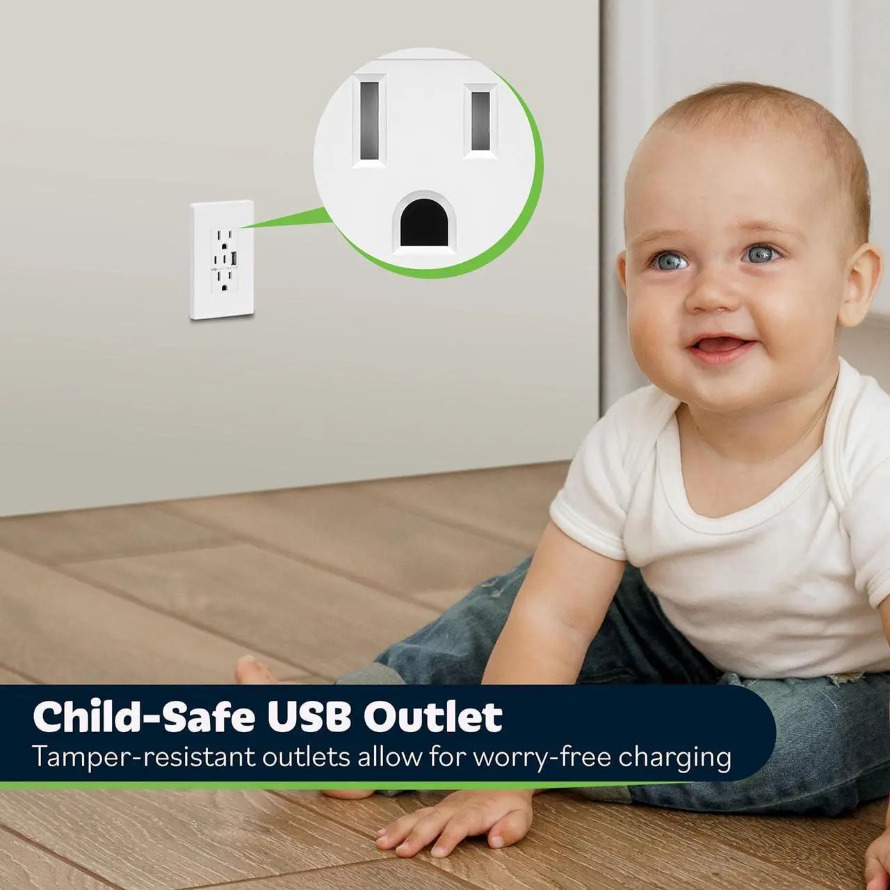 Alt view image 6 of 7 - TOPGREENER 4.2A 3-Port Type C USB Outlet, 15 Amp Receptacle Plug, Charging Power Outlet with Dual Type C&A Ports, Screwless Wall Plate Included, UL Listed, TU21542AC2-WSID, White, 2 Pack
