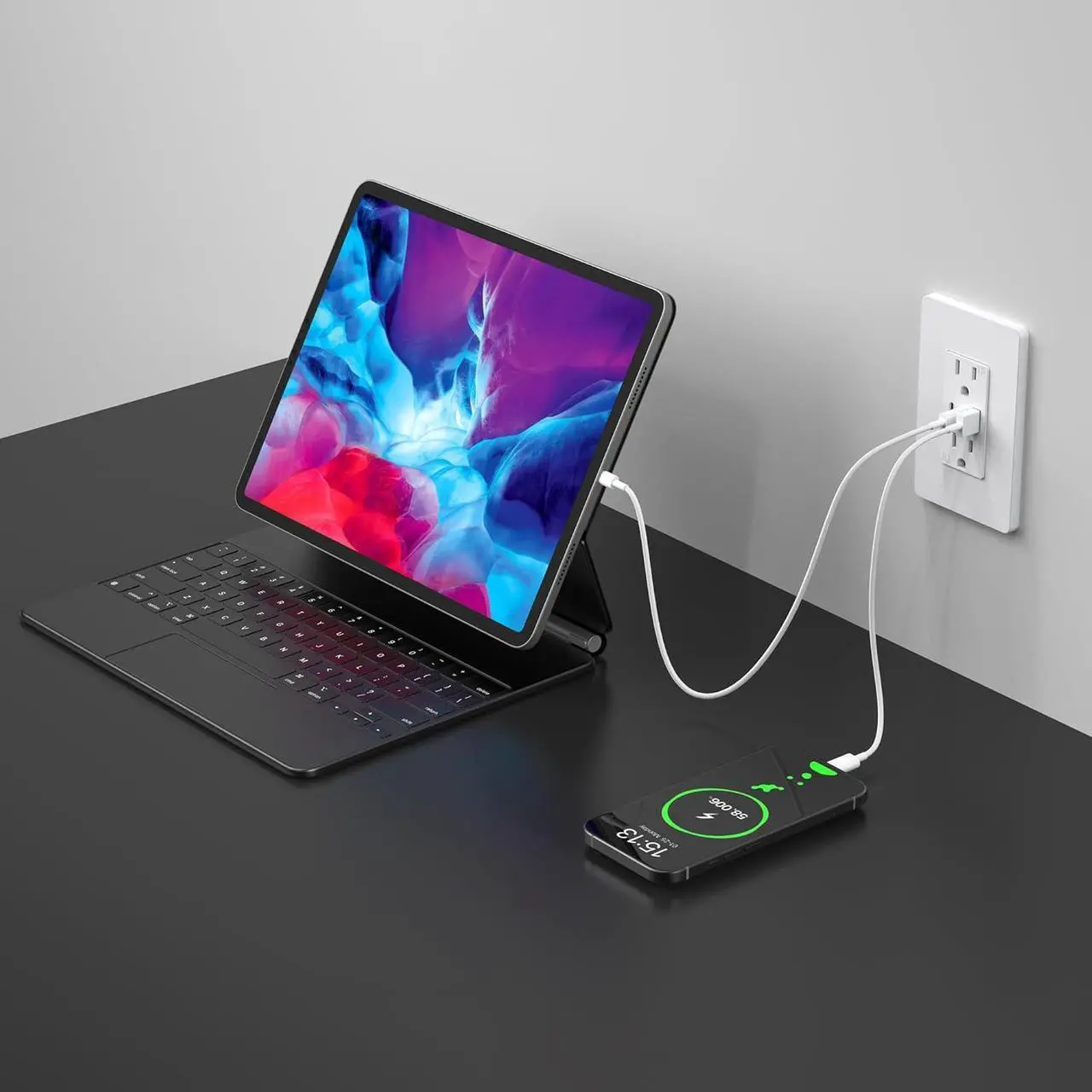 Alt view image 4 of 7 - ThunderWay Outlet with USB C Ports- Electrical USB Outlet 30W 6.0A?20 Amp Tamper-Resistant Wall White Charging Outlets Receptacles, Wall Plate Cover Included,USB Socket ETL Listed,6 Pack